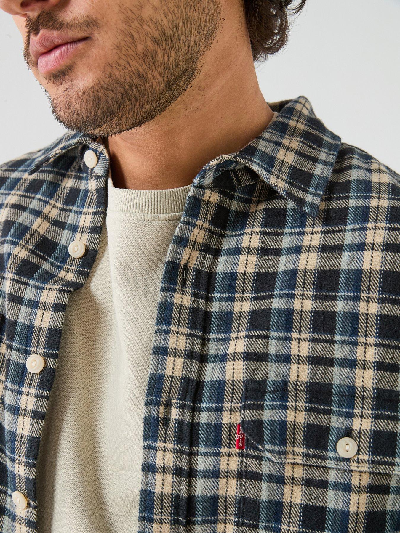 Image 4 of 6 of Levi's Levi's Jackson Worker Check Flannel Brushed Shirt - Multi