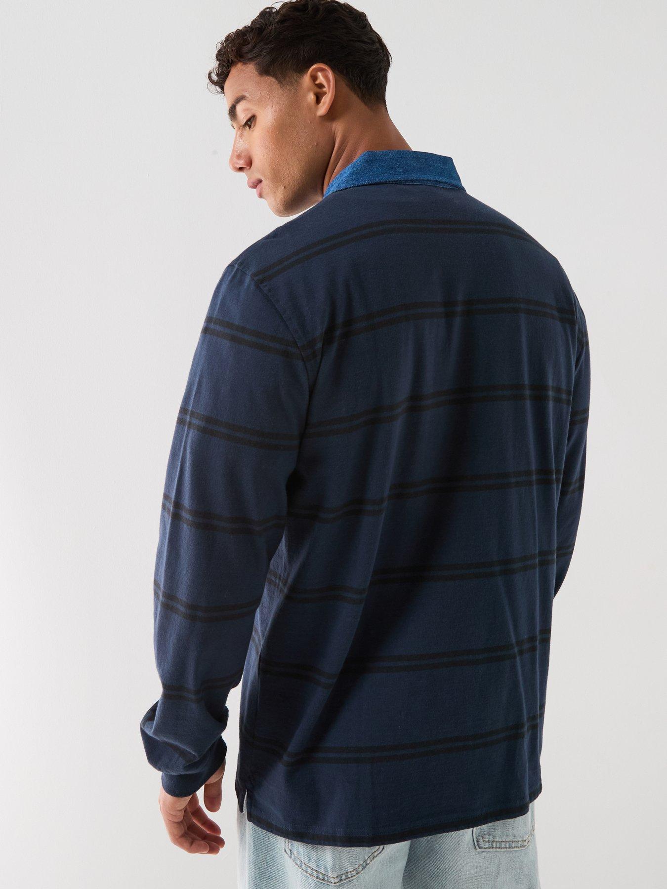 Image 2 of 6 of Levi's Classic Stripe Rugby Long Sleeve Polo Shirt - Blue