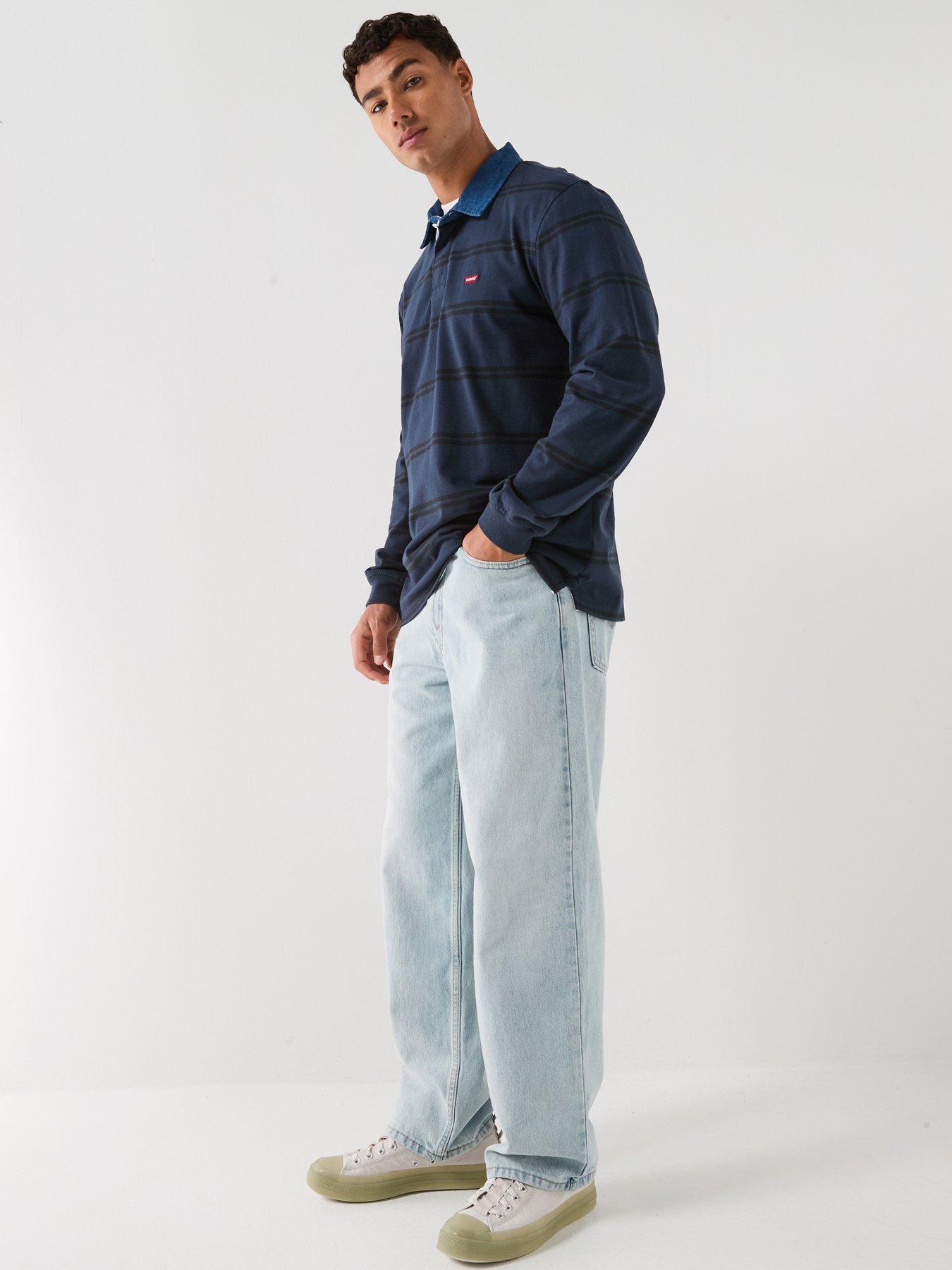 Image 6 of 6 of Levi's Classic Stripe Rugby Long Sleeve Polo Shirt - Blue