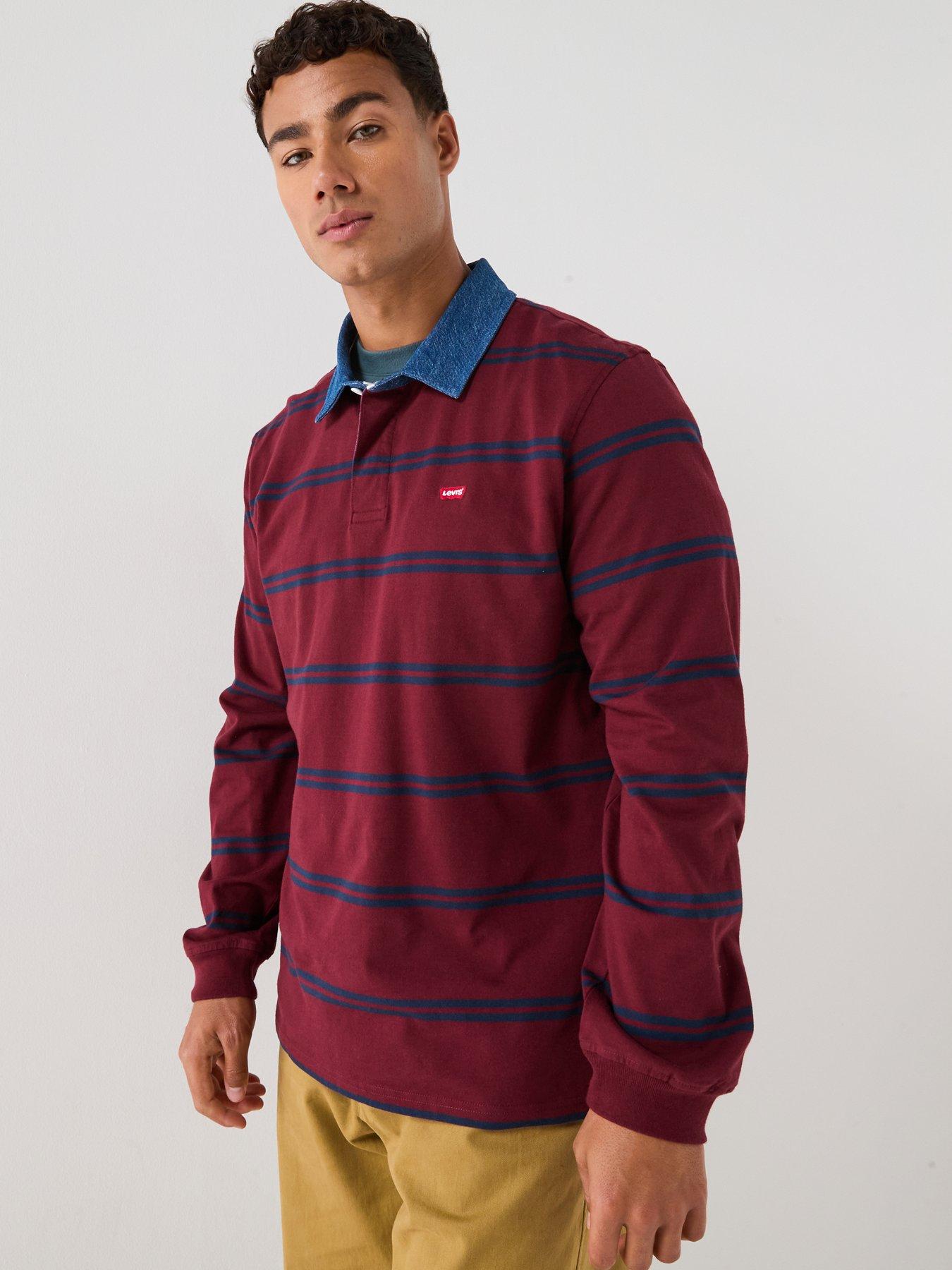 Levi's Levi's Classic Stripe Rugby Long Sleeve Polo Shirt - Red