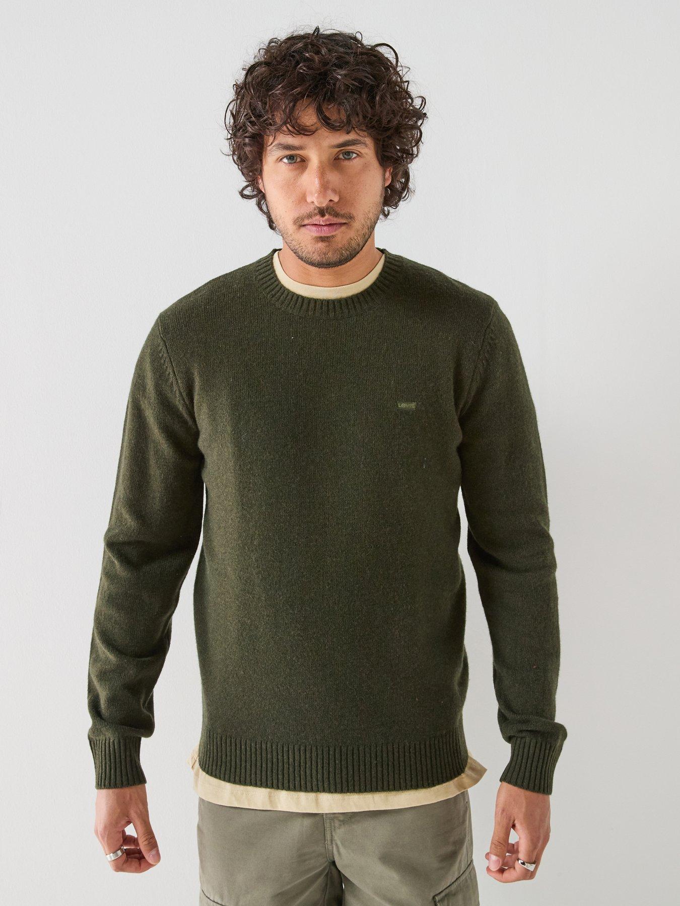 Image 1 of 6 of Levi's Mens Housemark Logo Wool Blend Jumper - Green