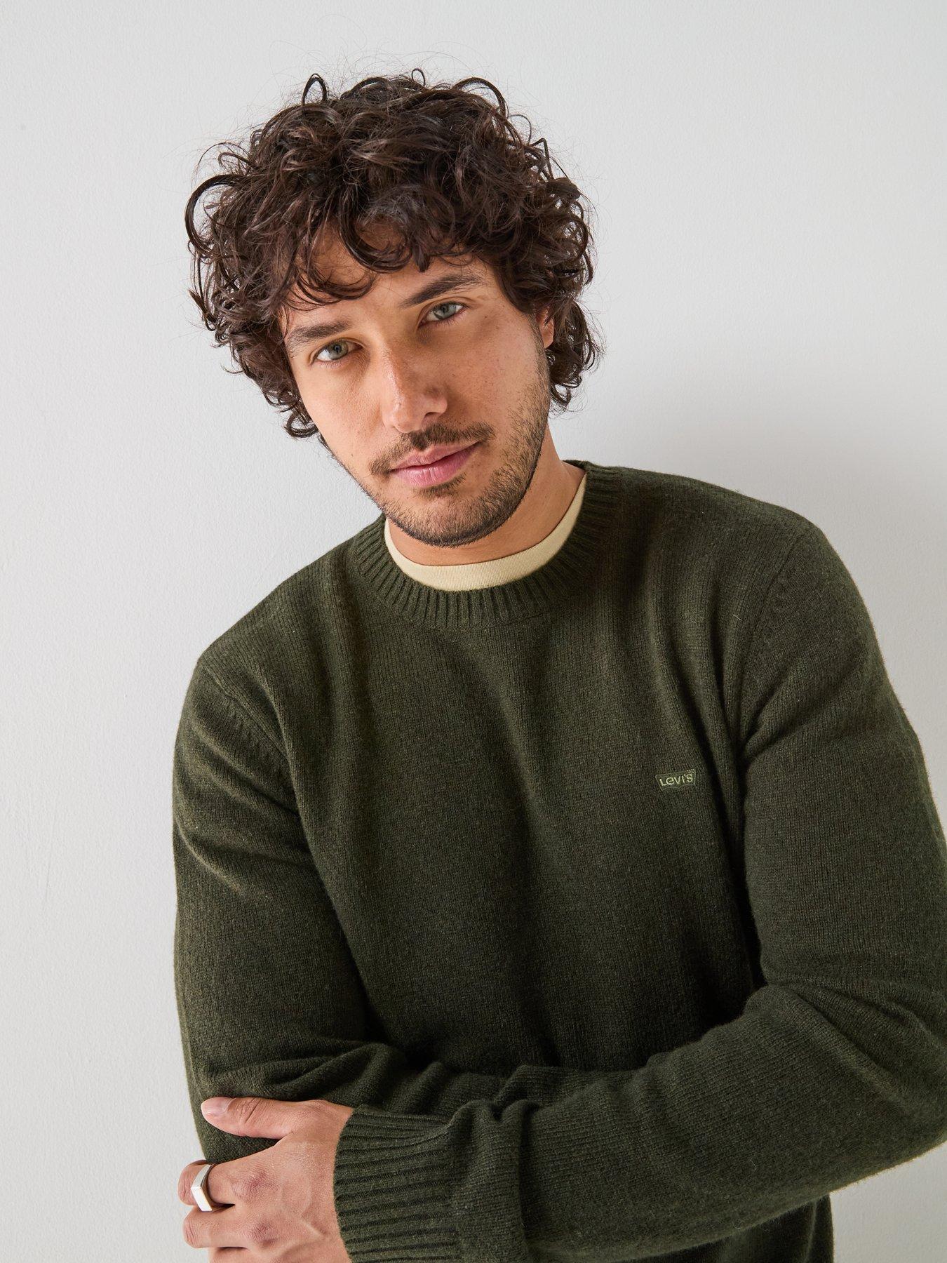 Image 5 of 6 of Levi's Mens Housemark Logo Wool Blend Jumper - Green