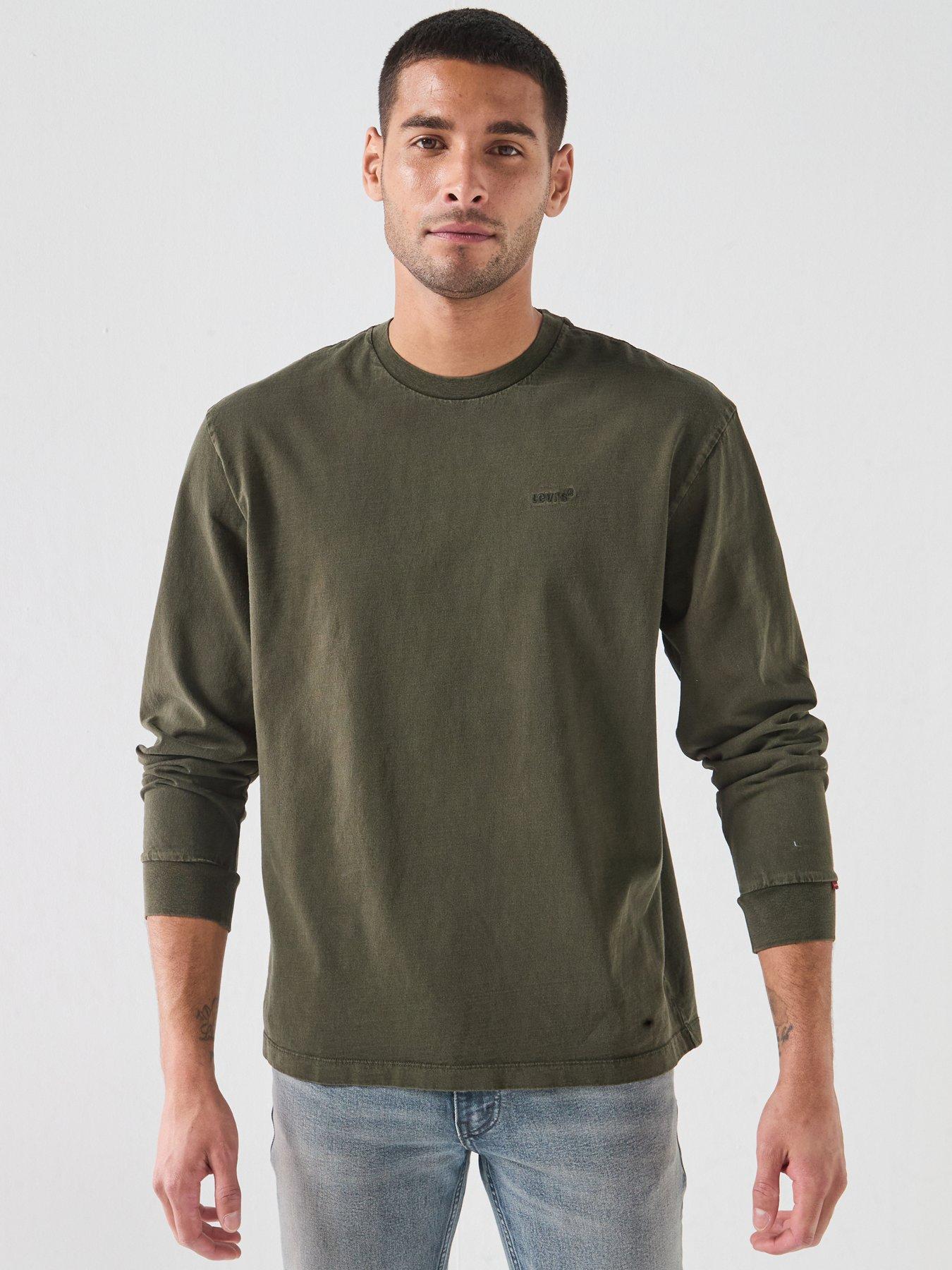 Levi's Men's Authentic Long Sleeve Crew Neck Top - Green