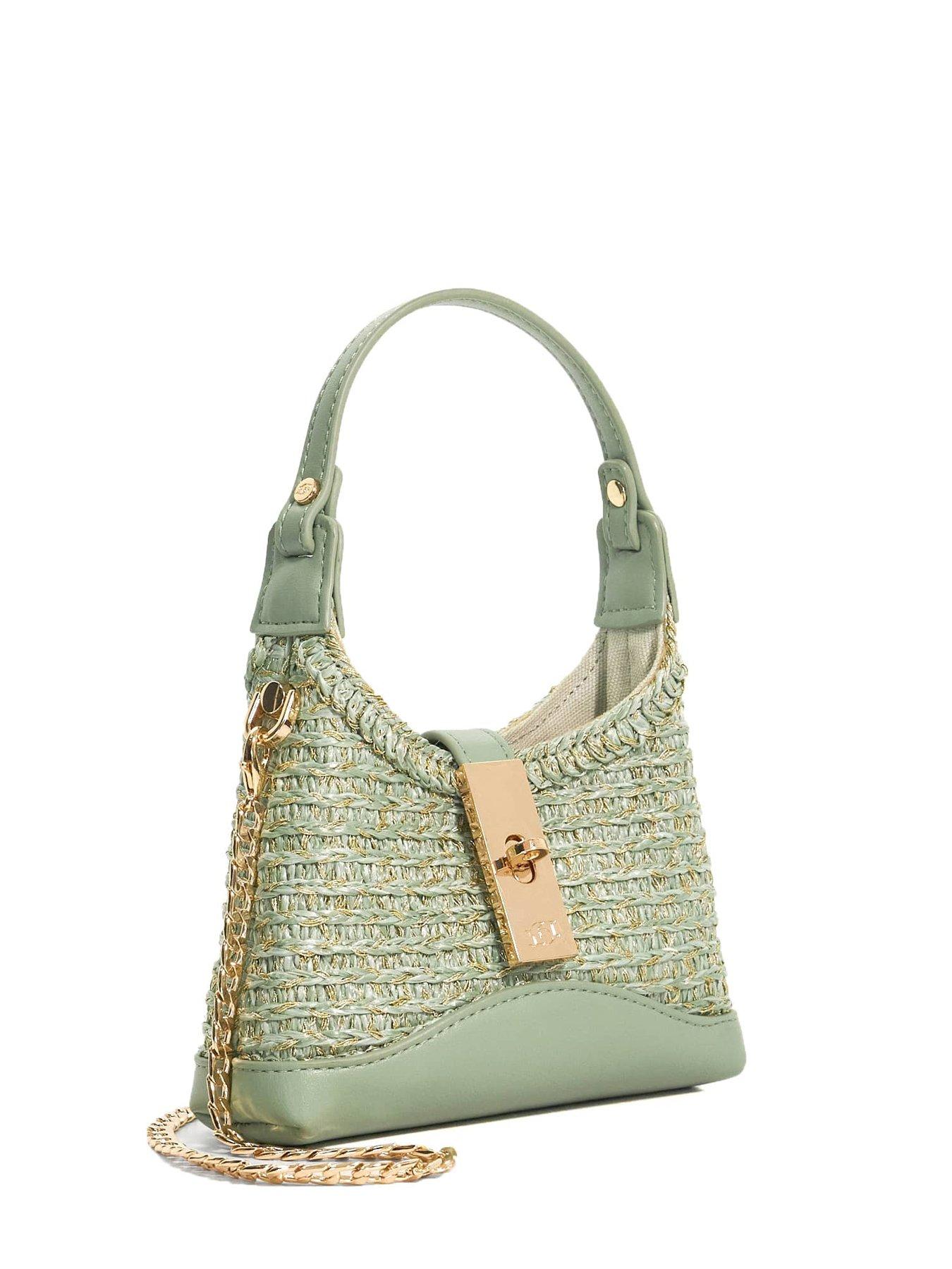Image 2 of 5 of Dune London Supportive Turn Lock Micro Bag - Green