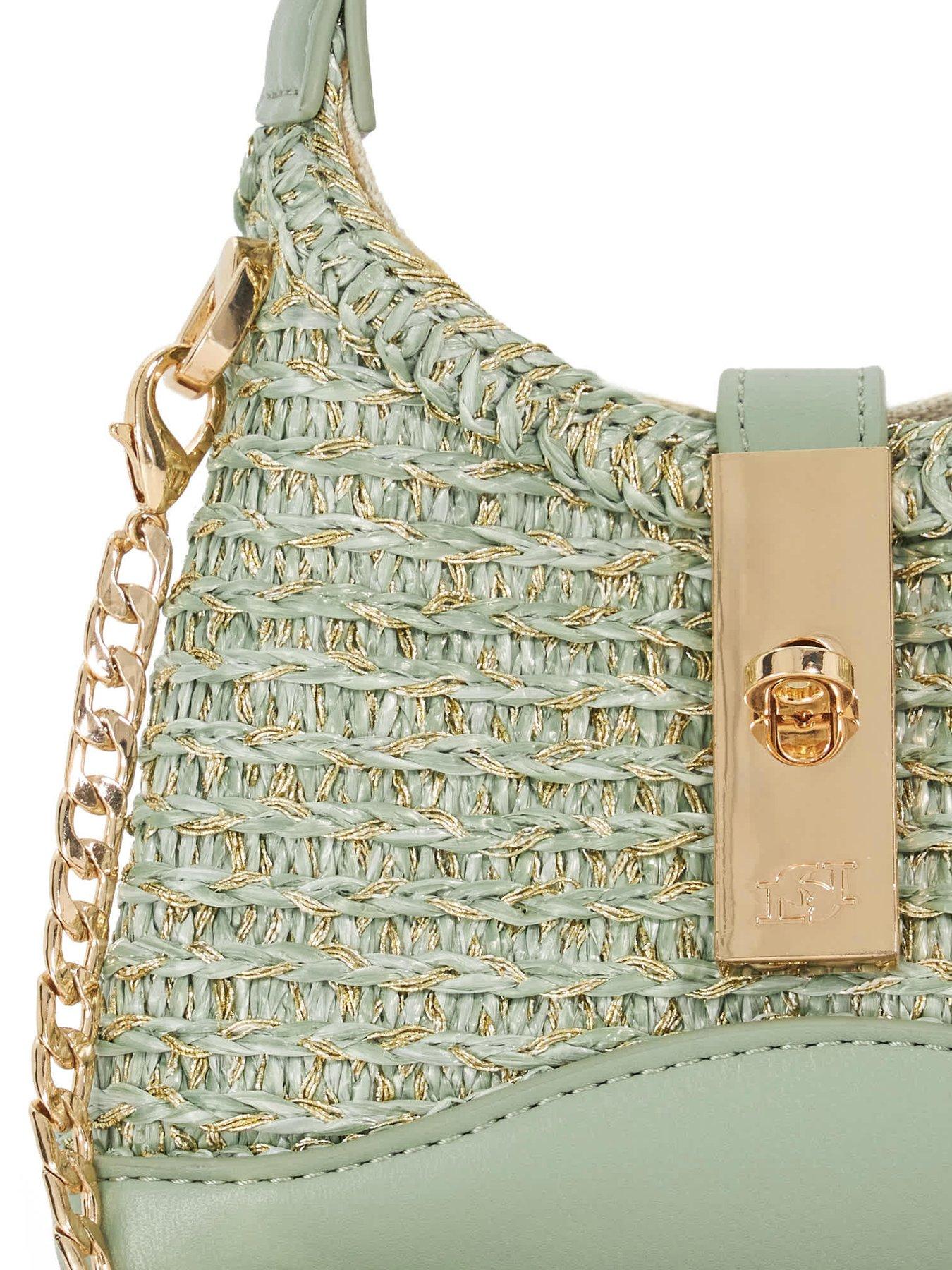 Image 4 of 5 of Dune London Supportive Turn Lock Micro Bag - Green