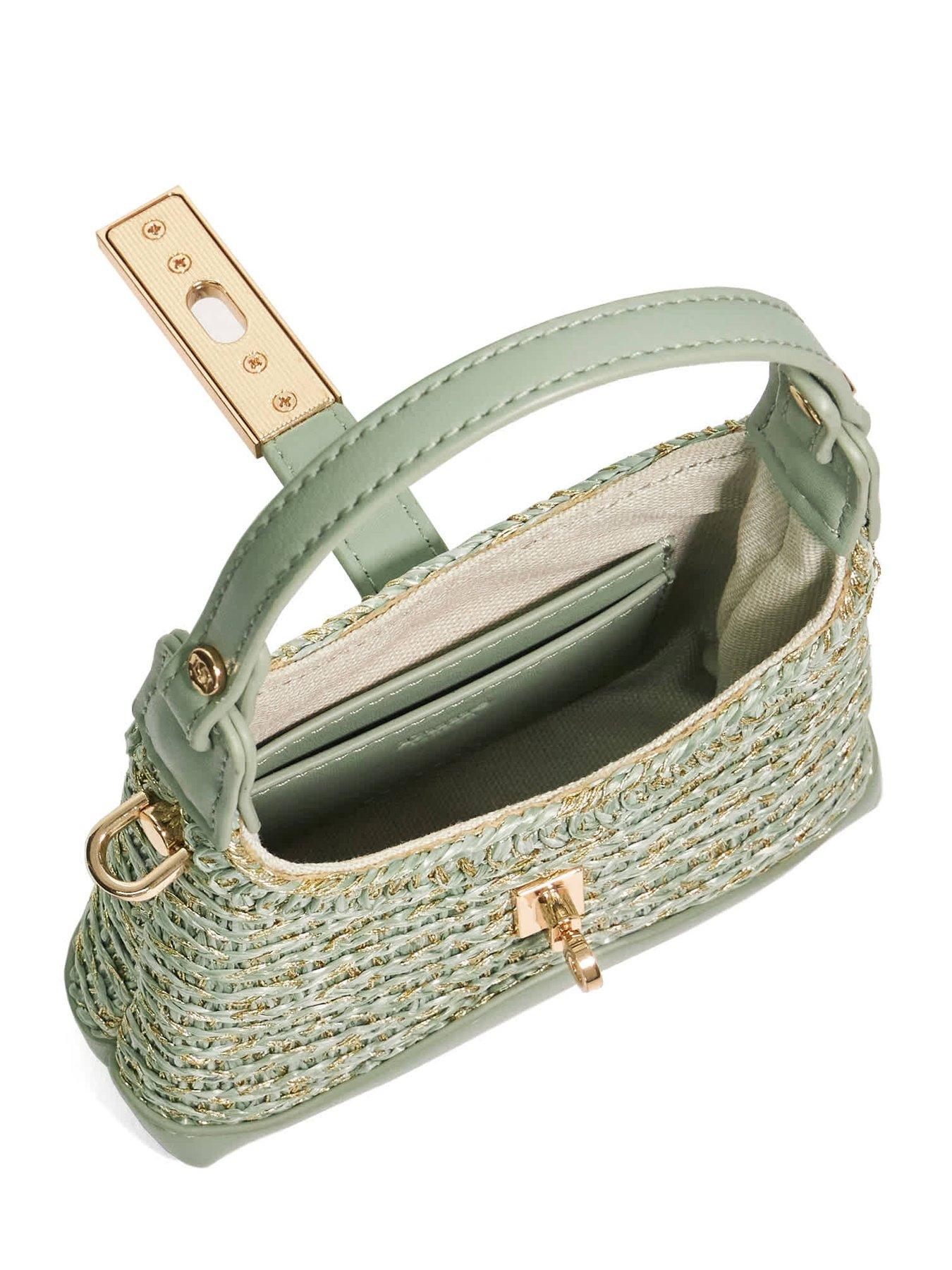 Image 5 of 5 of Dune London Supportive Turn Lock Micro Bag - Green