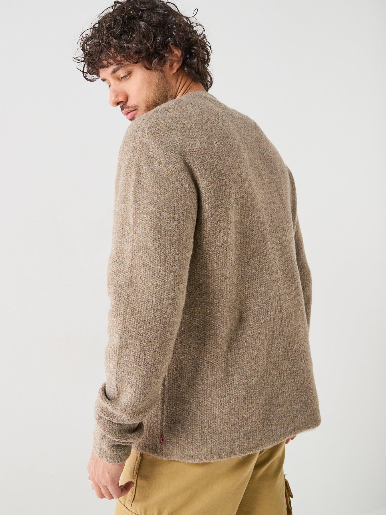 Image 2 of 6 of Levi's Mens Woodacre Henley Wool-Blend Stretch Jumper - Brown