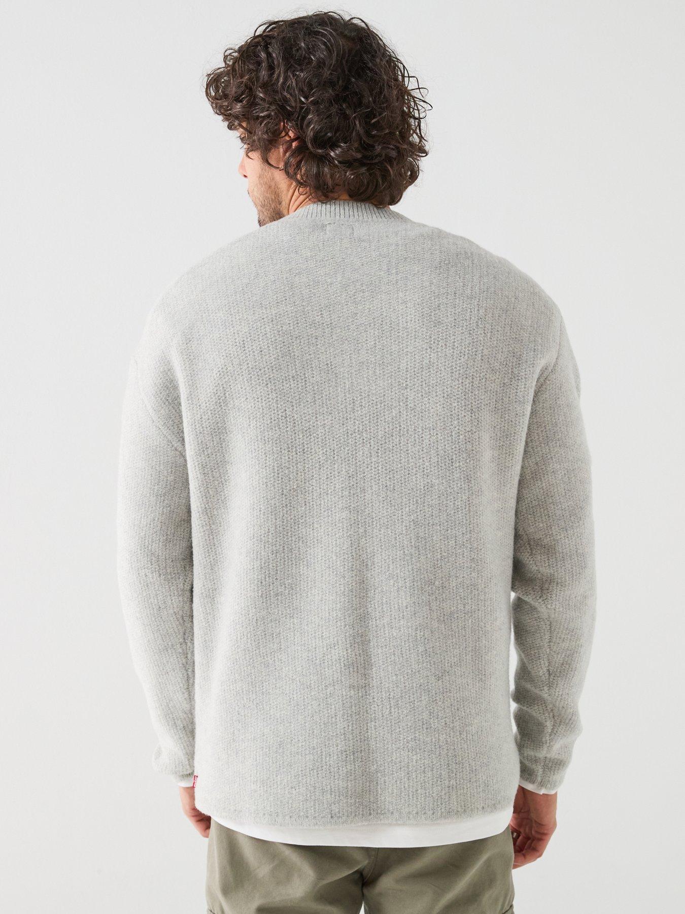 Image 2 of 6 of Levi's Mens Woodacre Henley Button Neck Marl Jumper - Grey