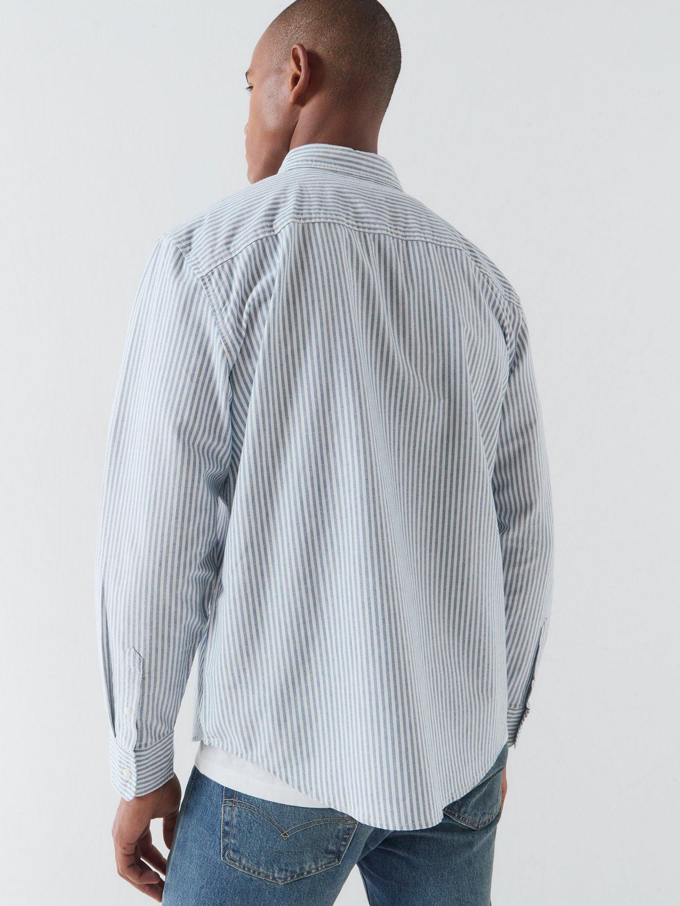 Image 2 of 6 of Levi's Levi's Authentic Button Down Striped Long Sleeve Shirt - White