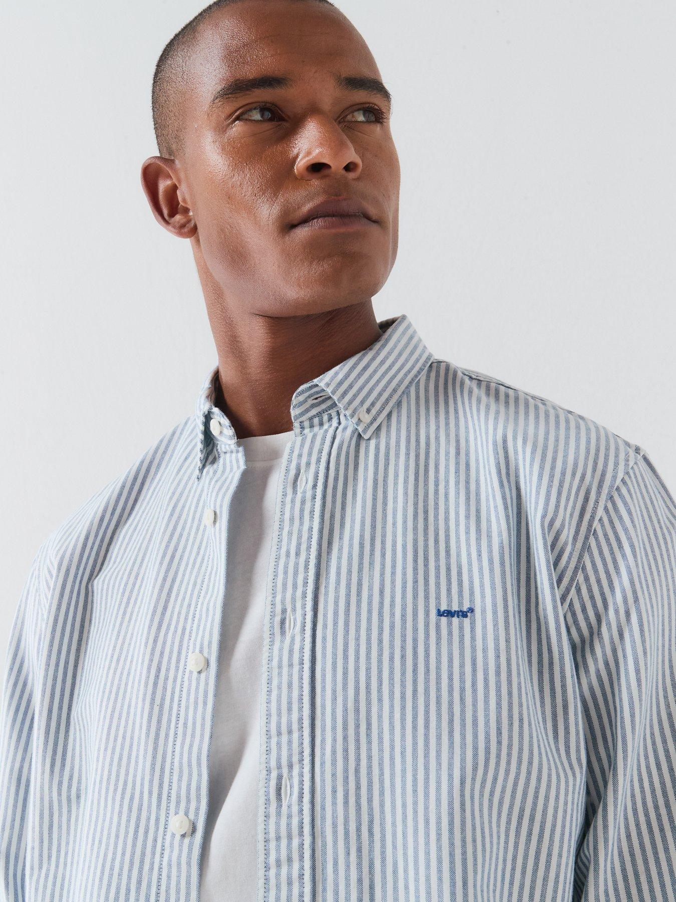 Image 5 of 6 of Levi's Levi's Authentic Button Down Striped Long Sleeve Shirt - White