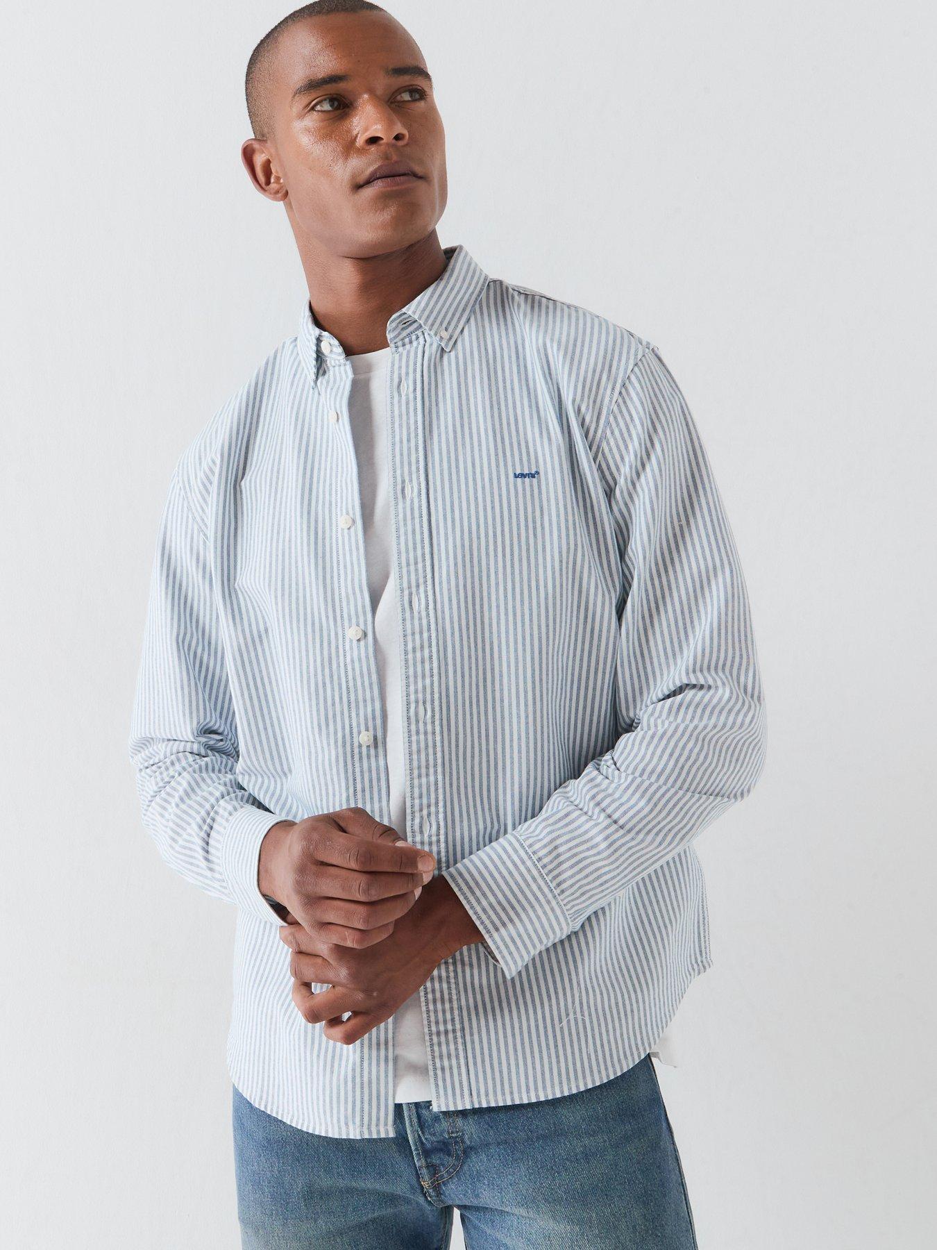 Image 6 of 6 of Levi's Levi's Authentic Button Down Striped Long Sleeve Shirt - White