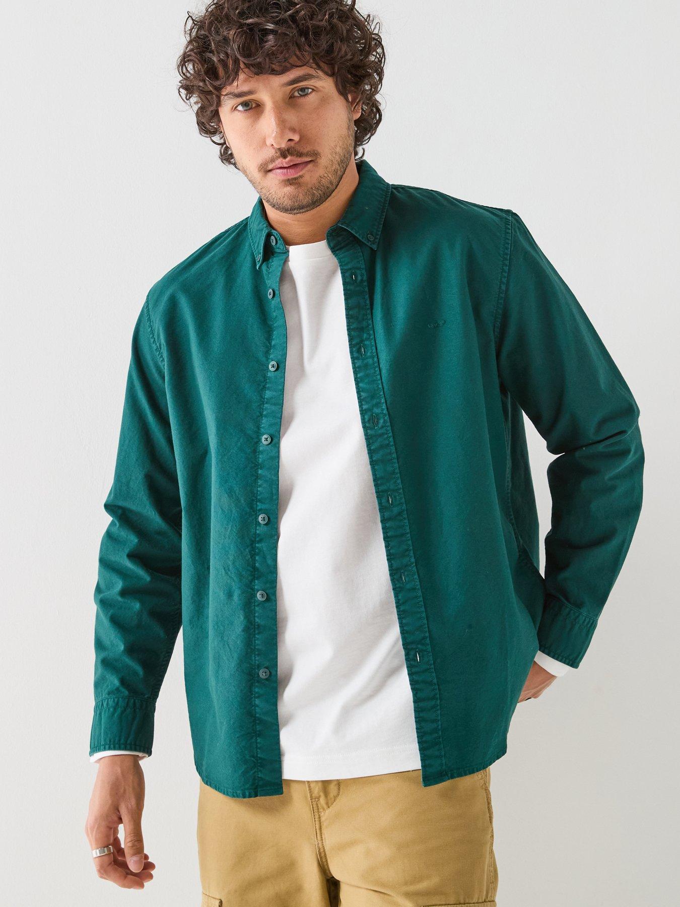Image 1 of 6 of Levi's Levi's Authentic Button Down Long Sleeve Shirt - Green