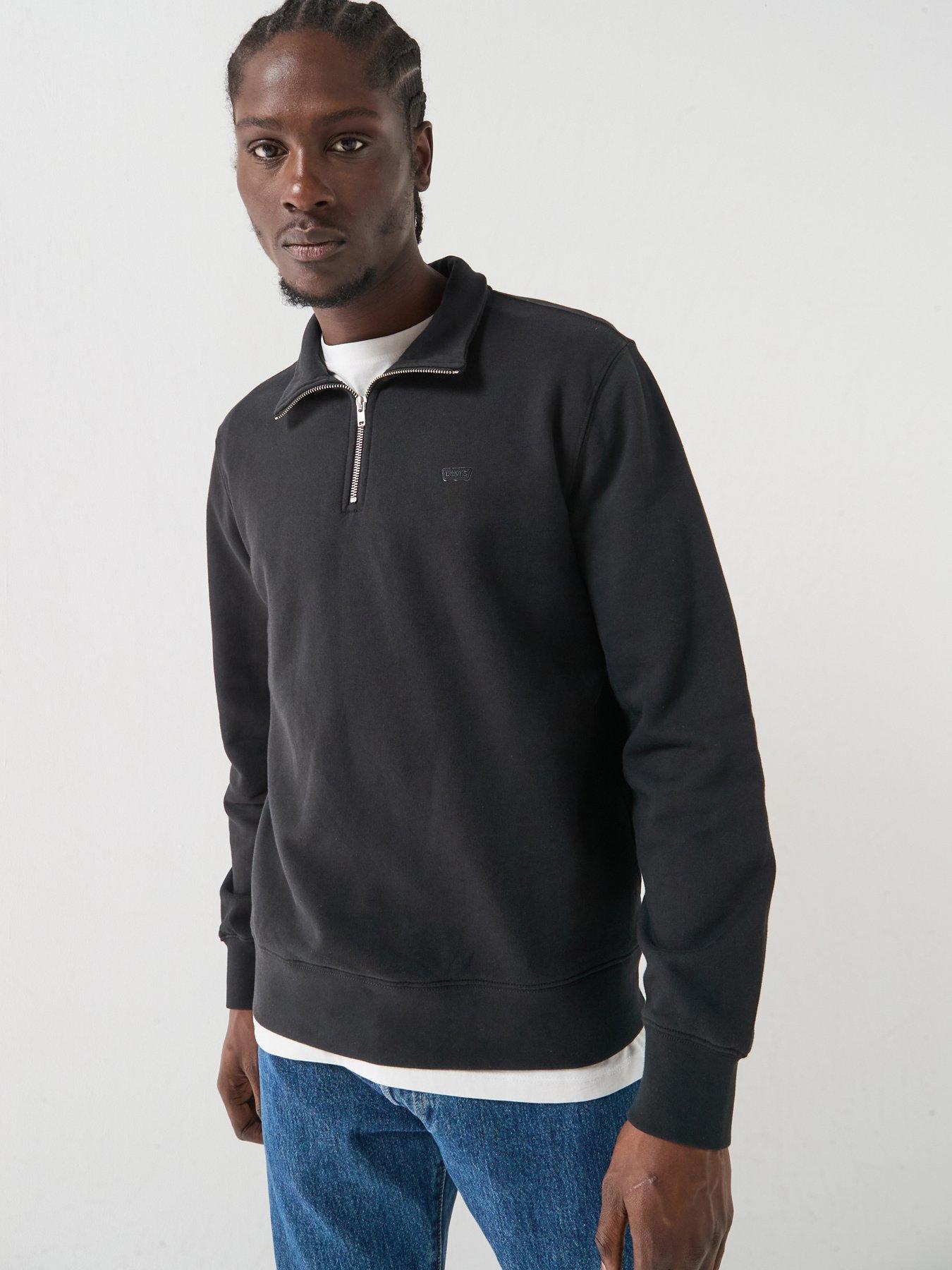 Image 1 of 5 of Levi's Original Housemark 1/4 Zip Sweatshirt - Black