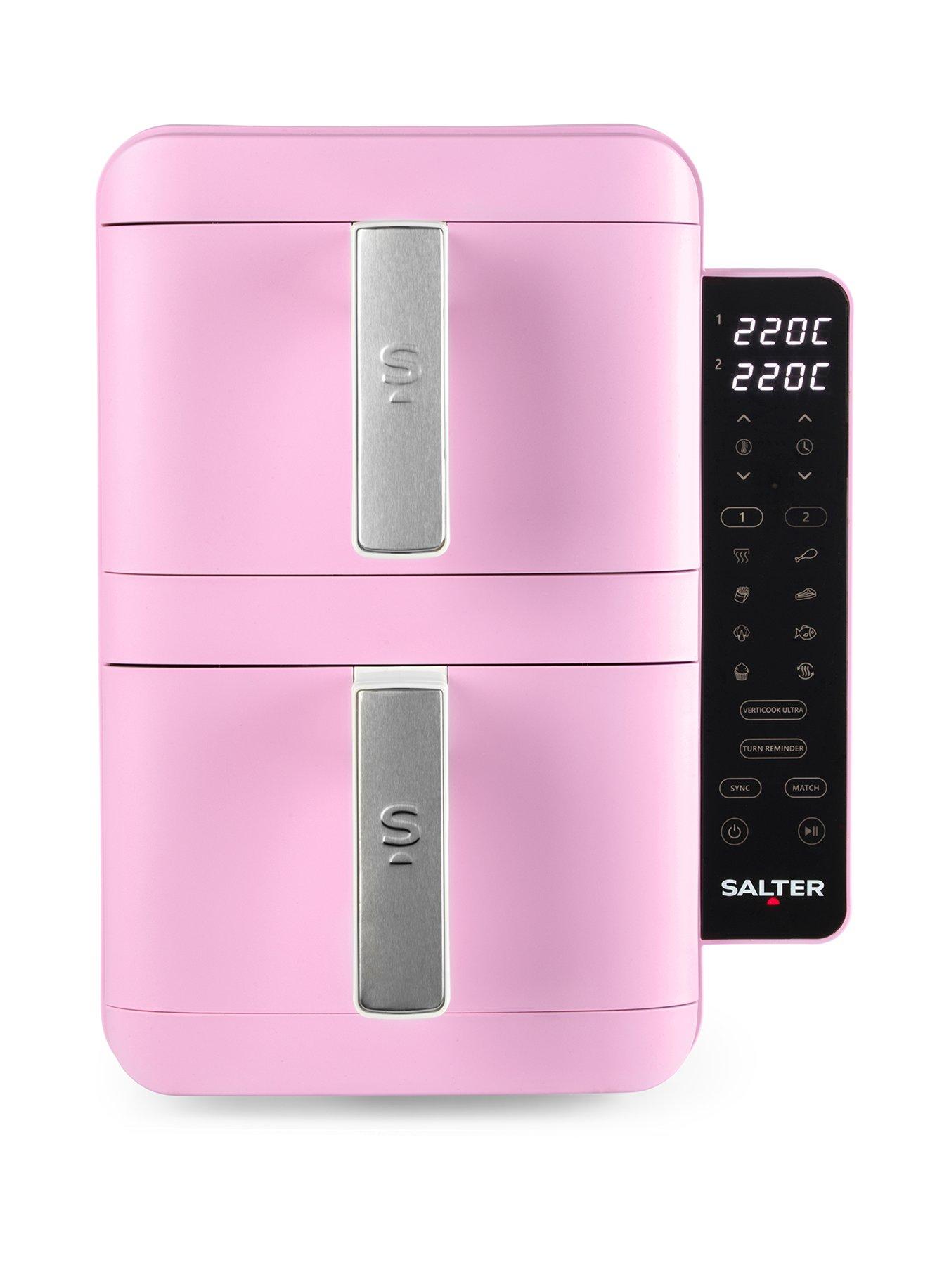 Salter Retro Verticook Ultra Dual Air Fryer - Pink