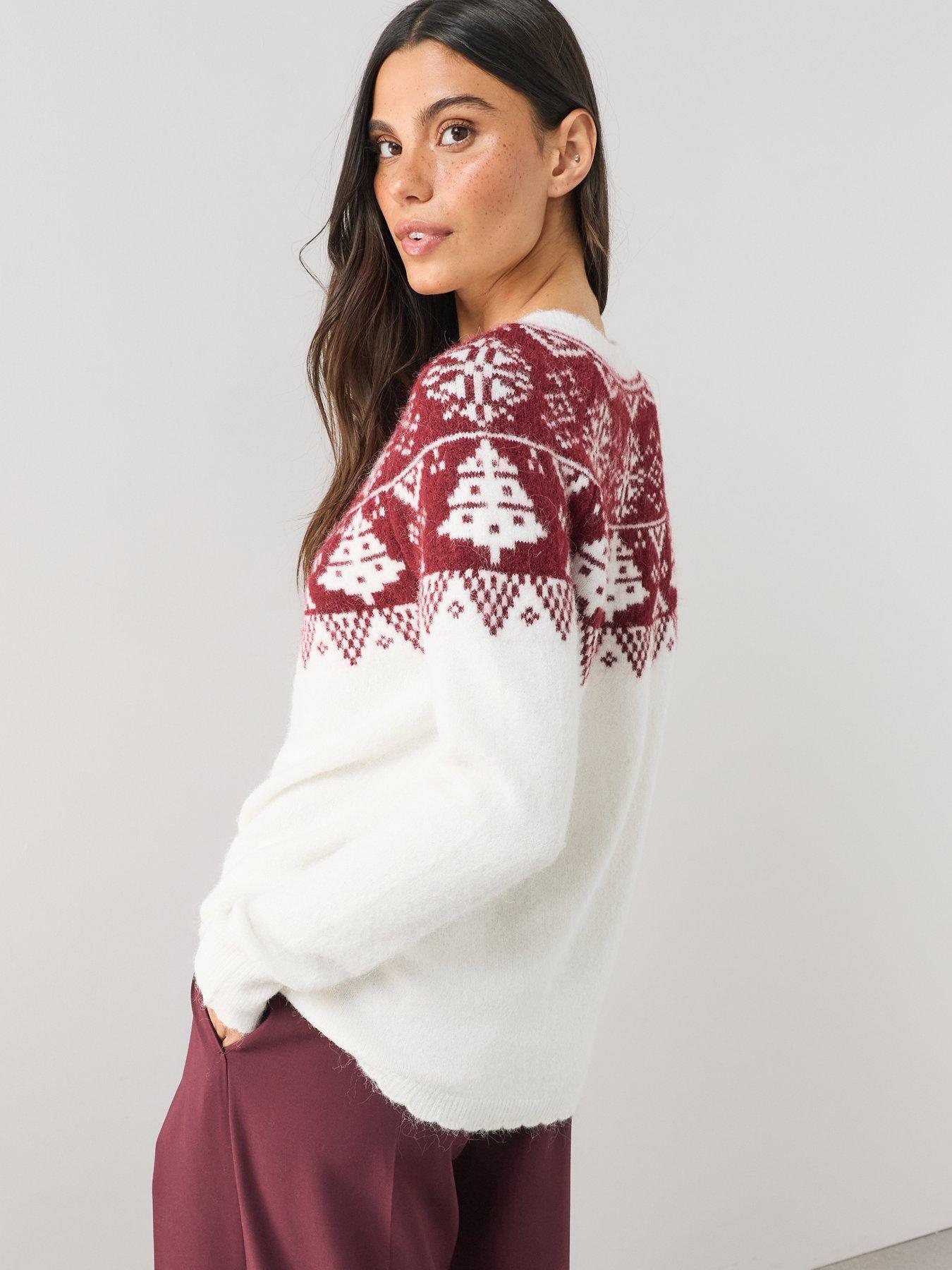 Image 3 of 7 of The Very Collection Womens Fairisle Christmas Cardigan - Beige