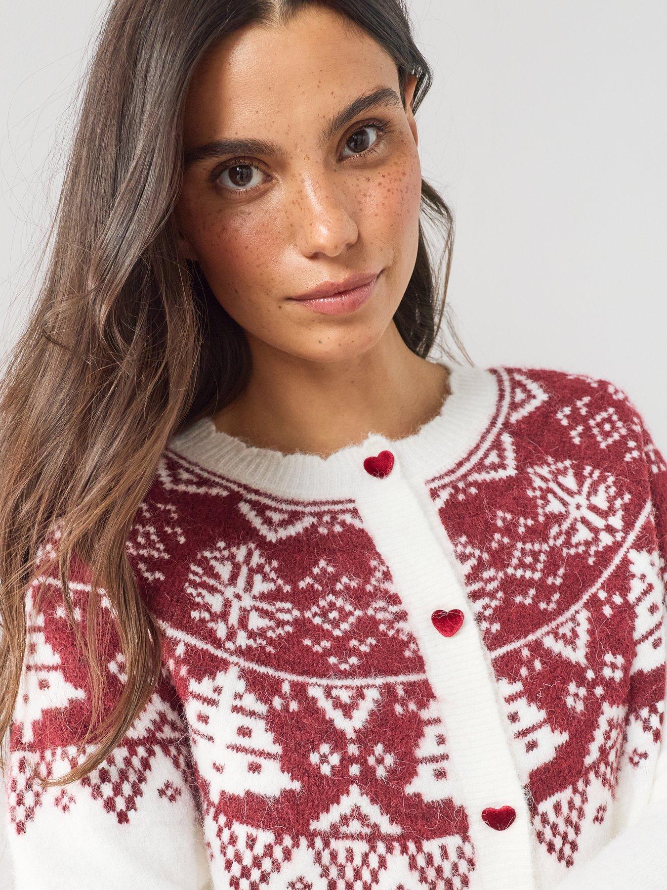 Image 6 of 7 of The Very Collection Womens Fairisle Christmas Cardigan - Beige