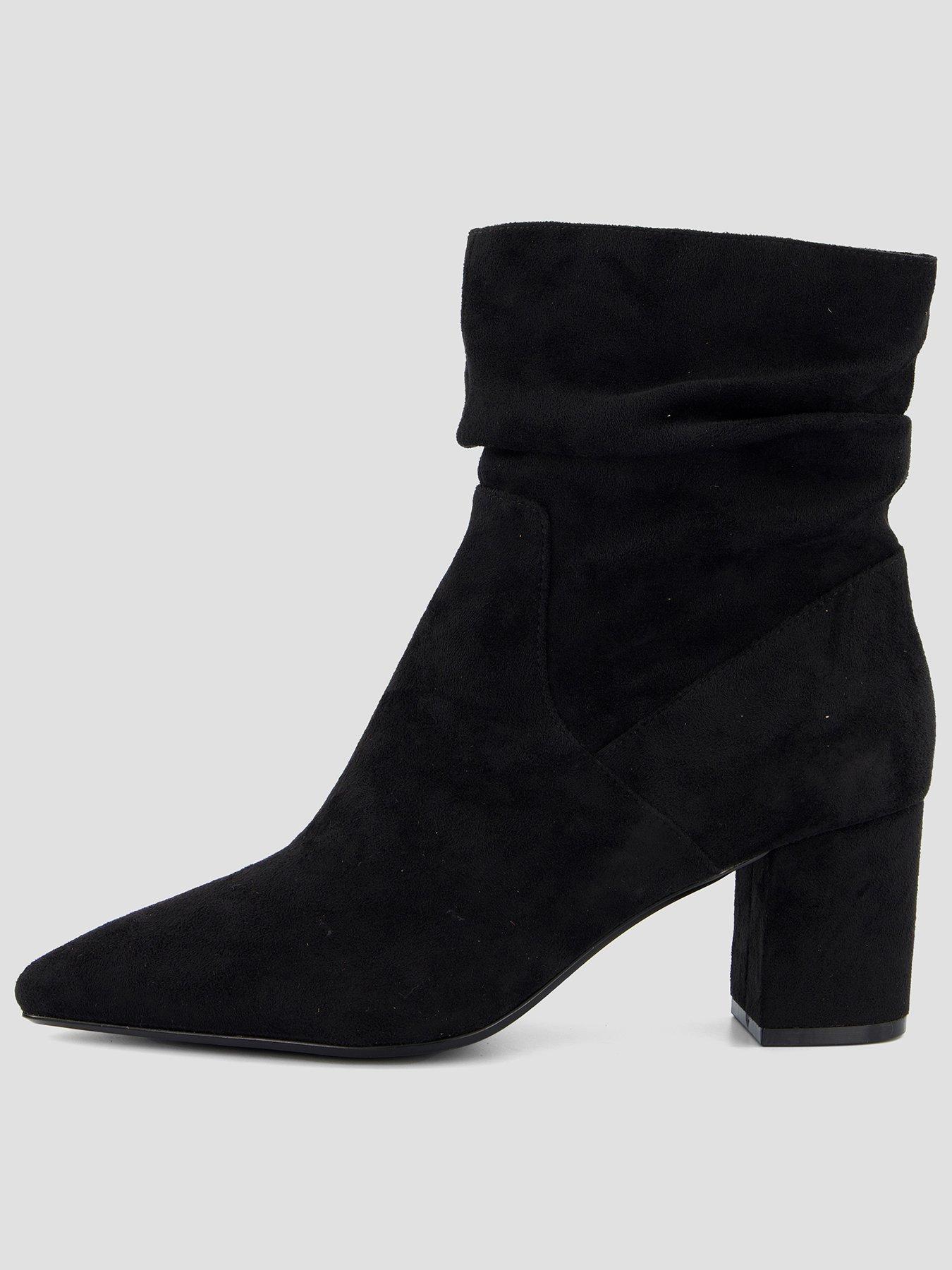 Image 1 of 7 of The Very Collection Slouch Ankle Boot With Block Heel - Black