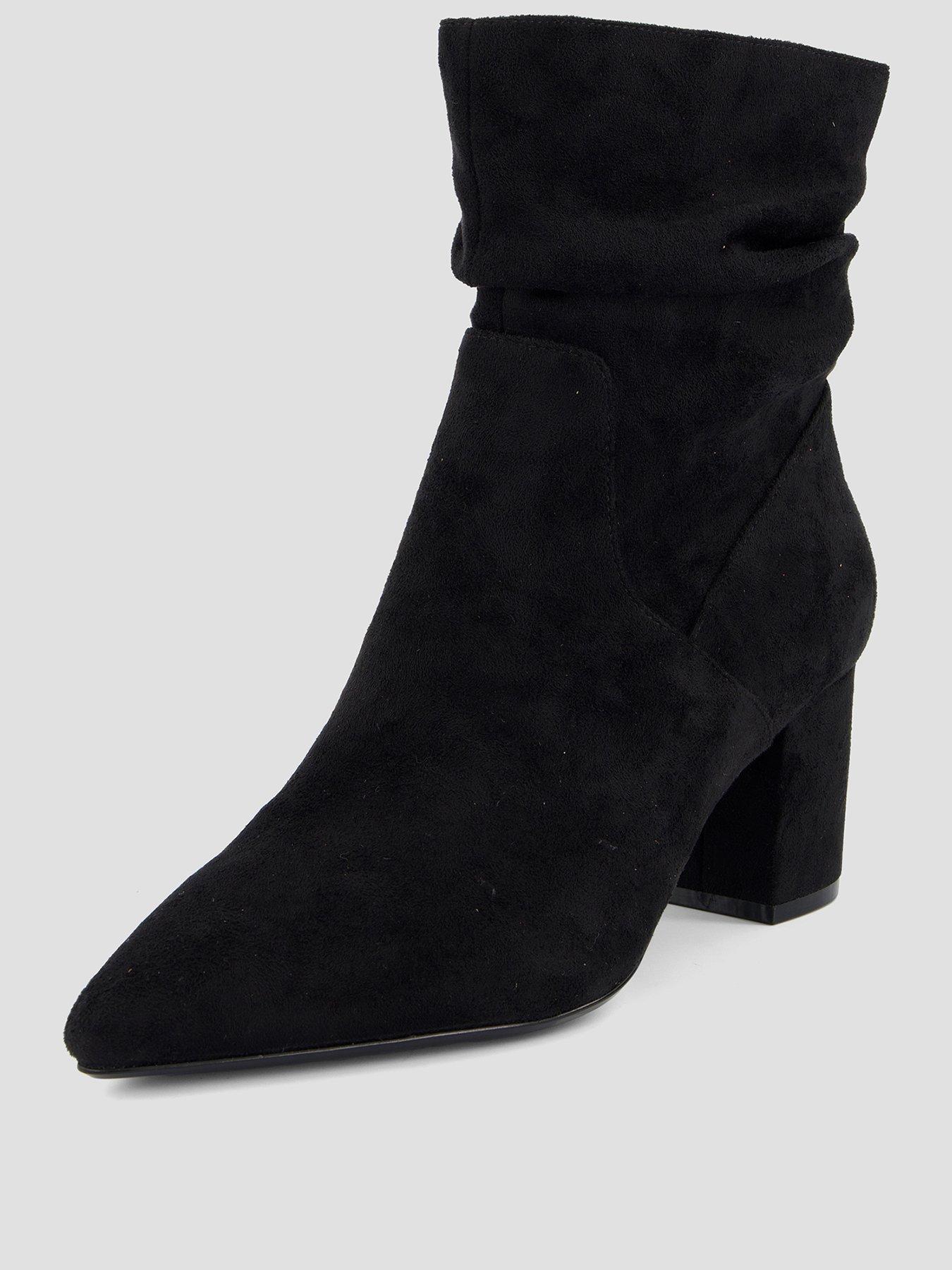 Image 2 of 7 of The Very Collection Slouch Ankle Boot With Block Heel - Black