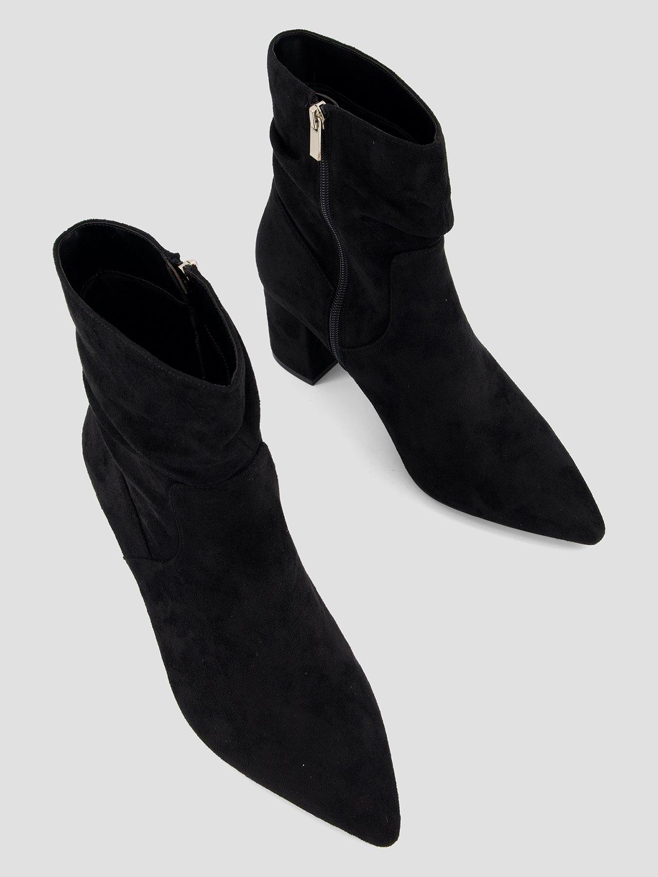 Image 3 of 7 of The Very Collection Slouch Ankle Boot With Block Heel - Black