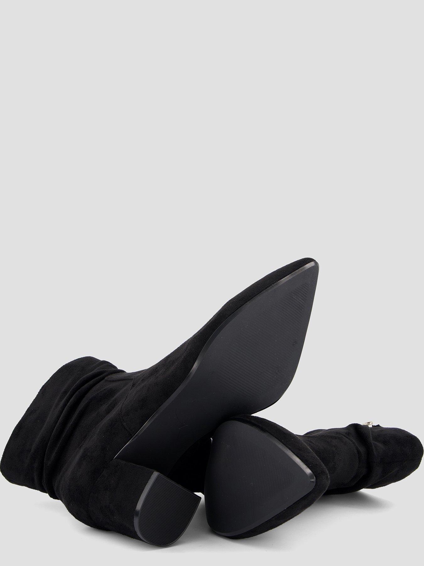 Image 4 of 7 of The Very Collection Slouch Ankle Boot With Block Heel - Black