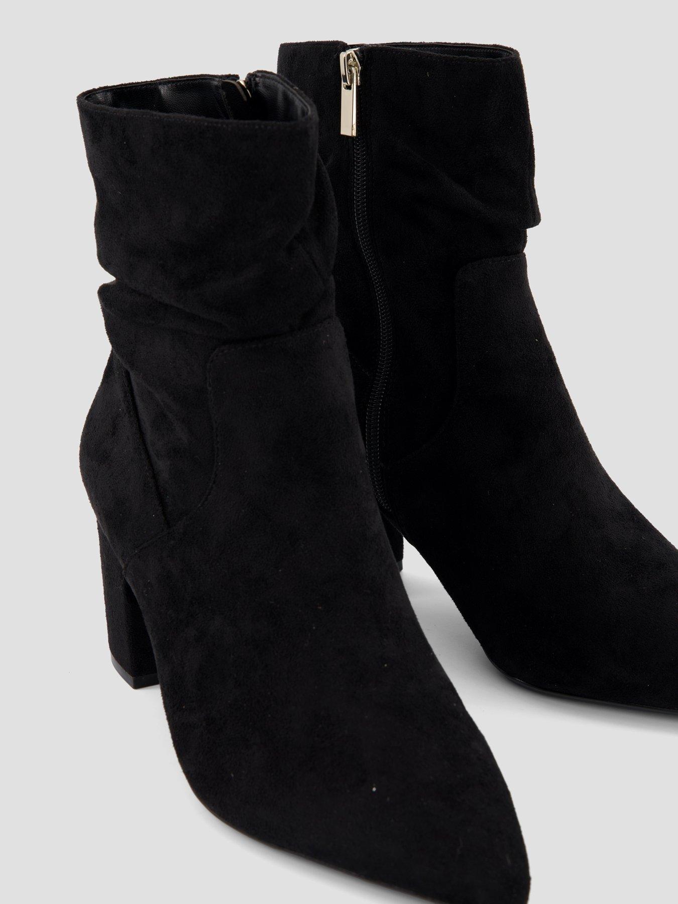 Image 5 of 7 of The Very Collection Slouch Ankle Boot With Block Heel - Black