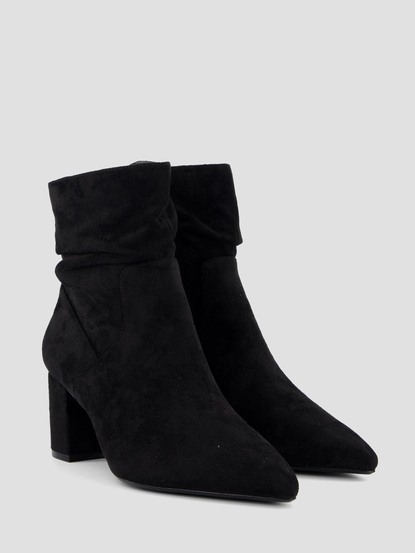 Image 6 of 7 of The Very Collection Slouch Ankle Boot With Block Heel - Black