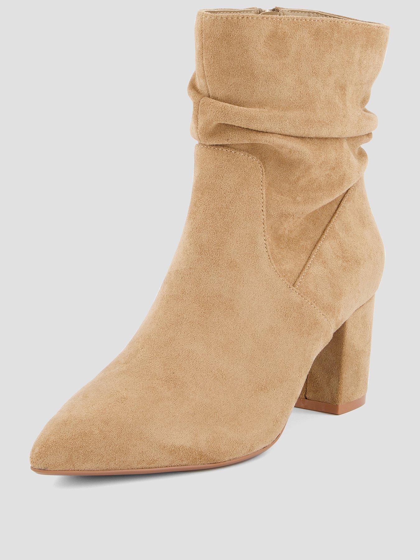 Image 2 of 7 of The Very Collection Slouch Ankle Boot With Block Heel - Taupe