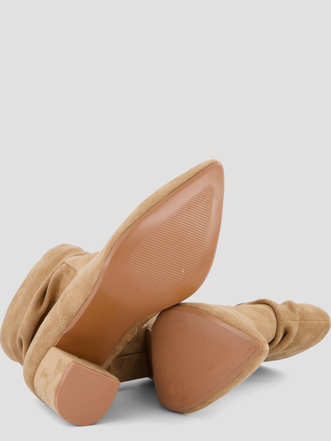 Image 4 of 7 of The Very Collection Slouch Ankle Boot With Block Heel - Taupe