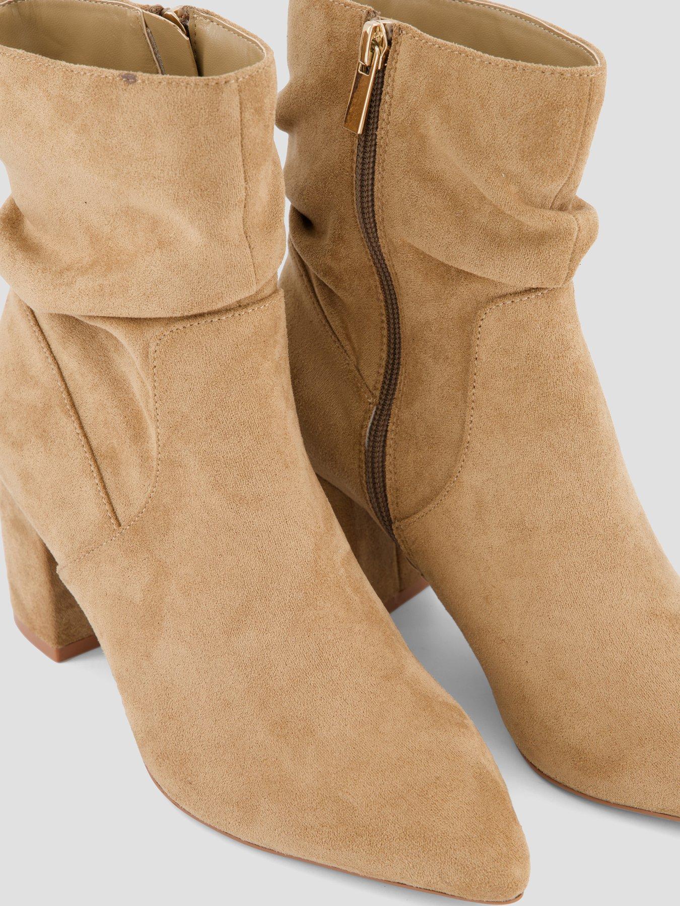 Image 5 of 7 of The Very Collection Slouch Ankle Boot With Block Heel - Taupe