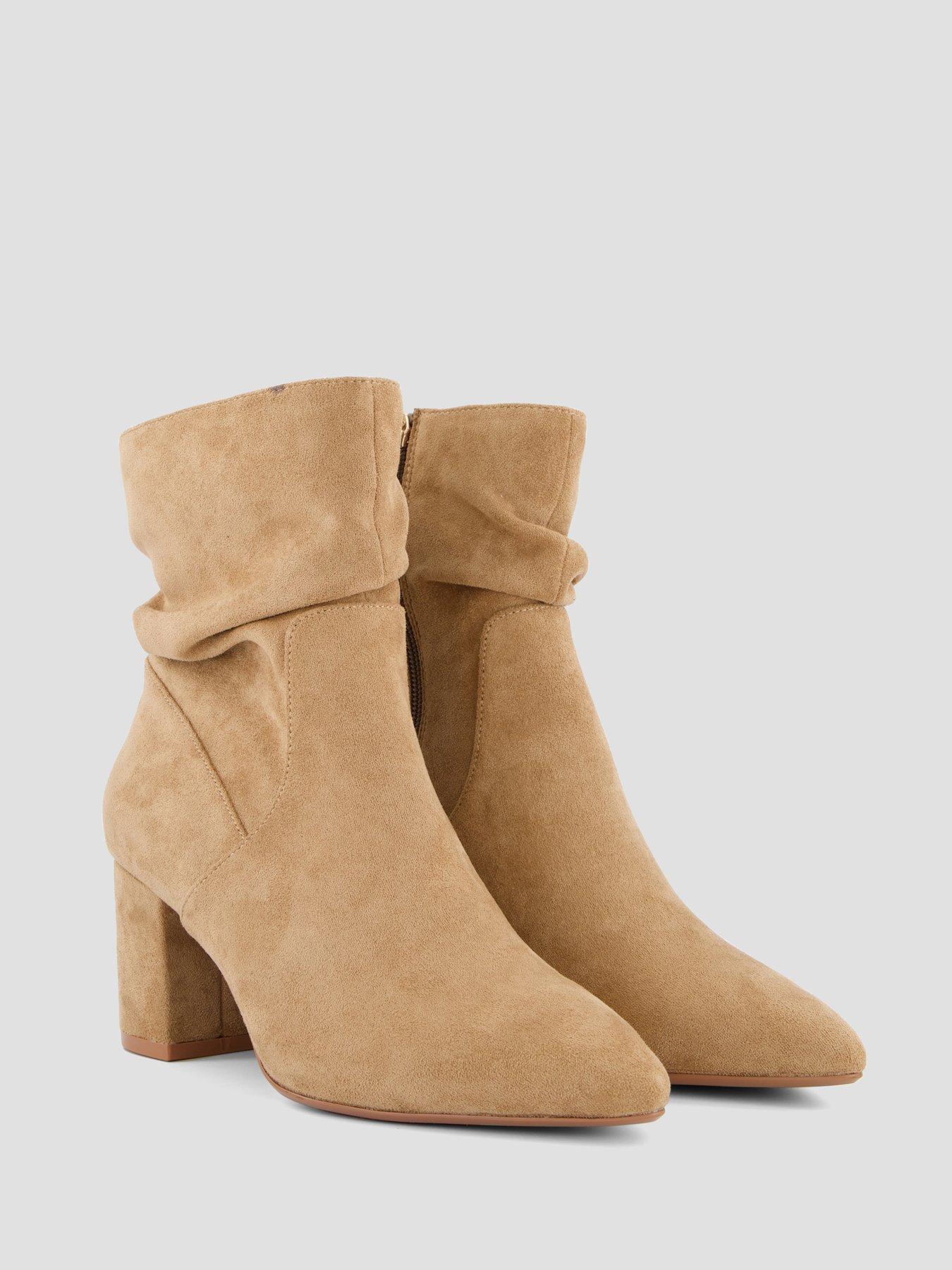 Image 6 of 7 of The Very Collection Slouch Ankle Boot With Block Heel - Taupe