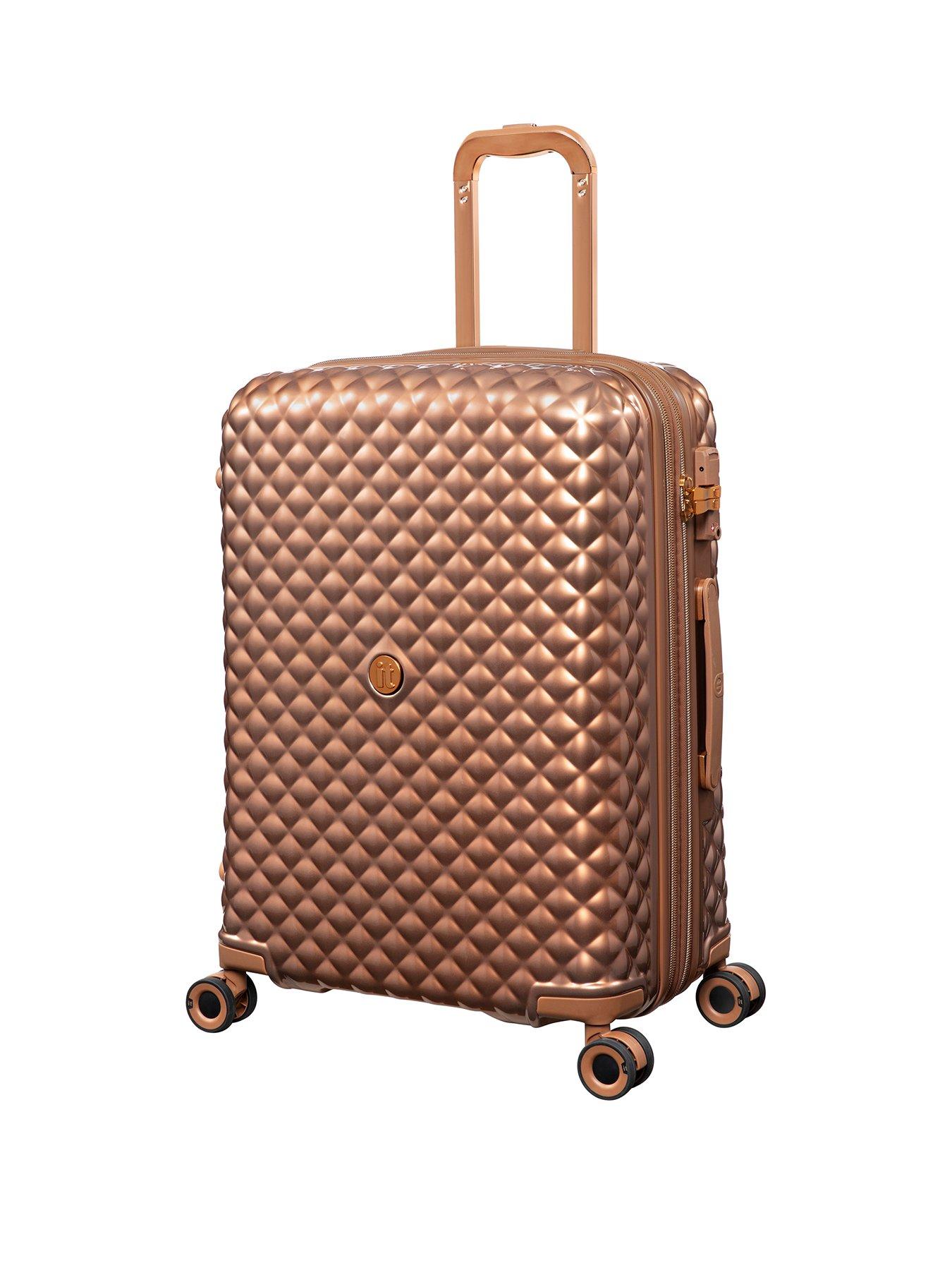 it Luggage Glitzy Metallic Copper Medium Suitcase