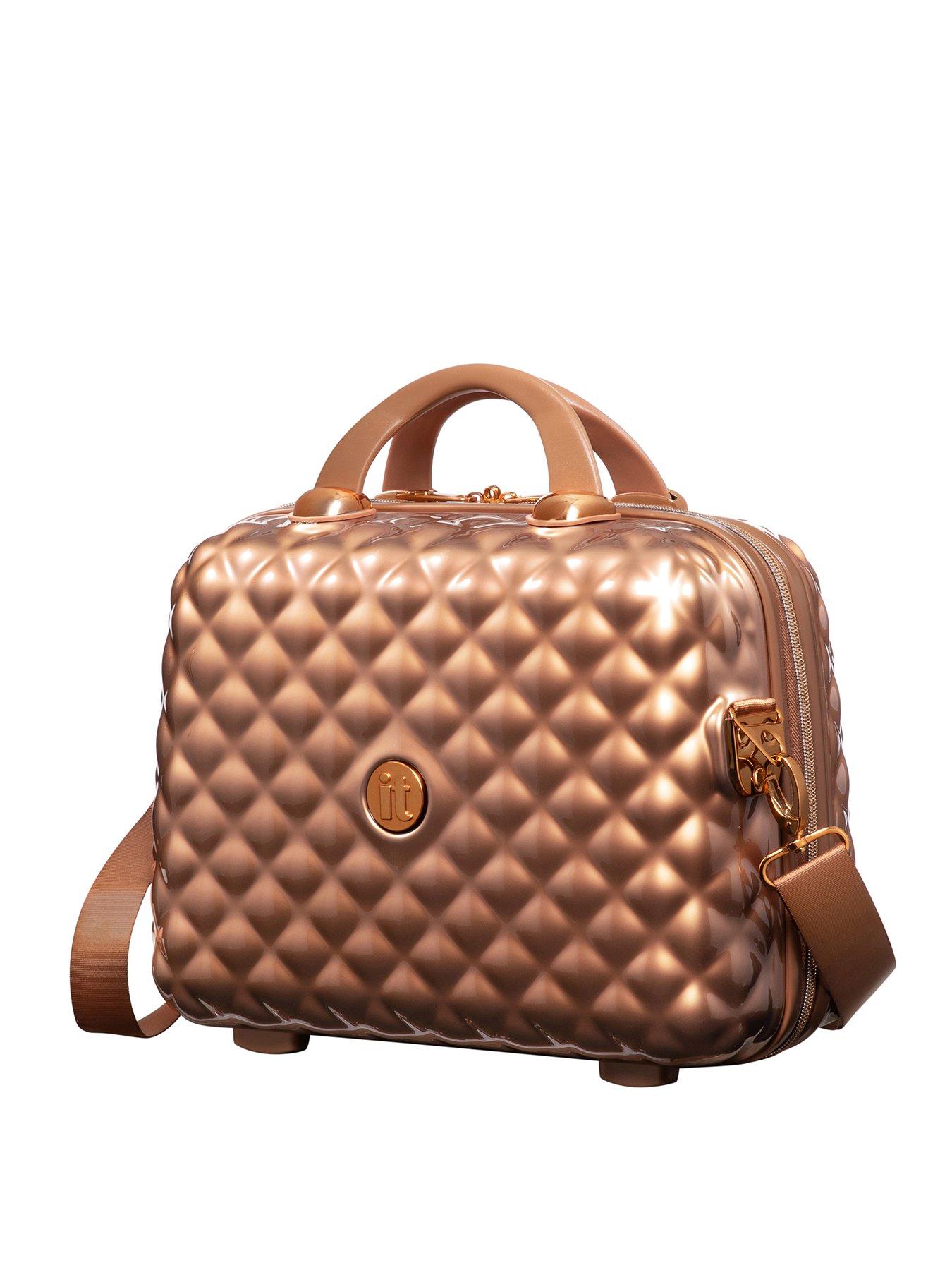it Luggage Glitzy Metallic Copper Vanity Case
