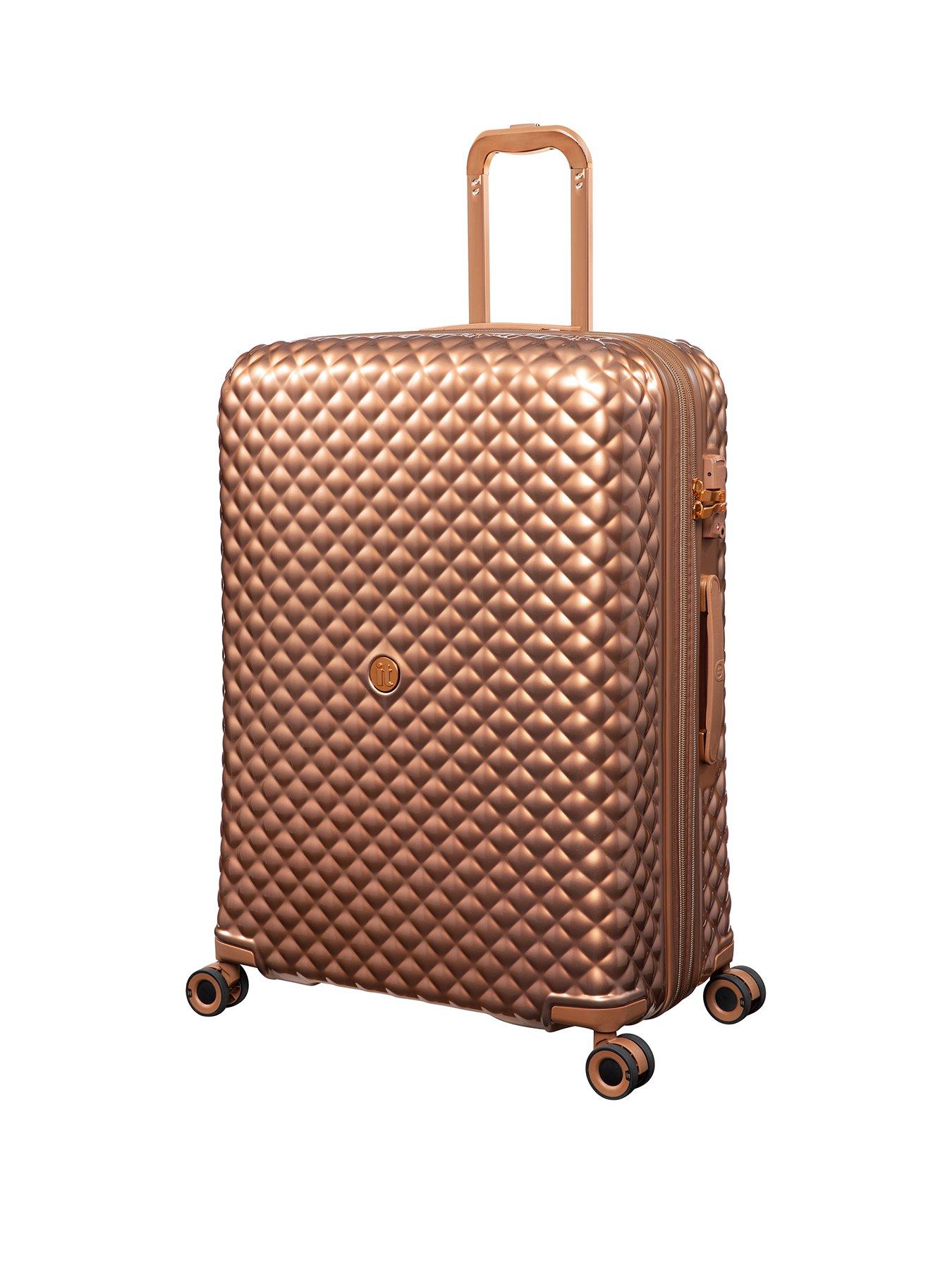 it Luggage Glitzy Metallic Copper Large Suitcase