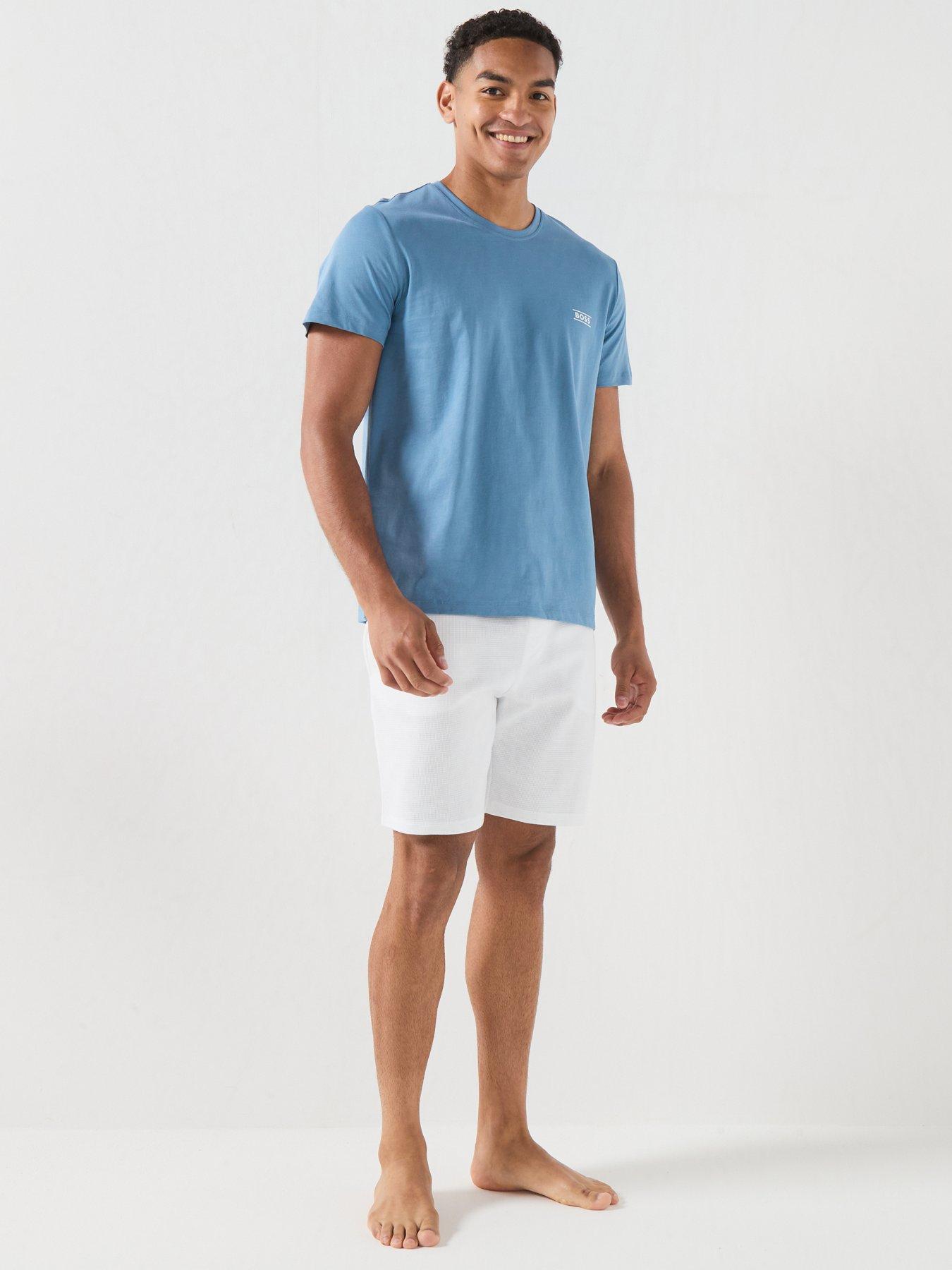 Image 3 of 5 of BOSS Bodywear Tn365 Regular Fit Logo Lounge T-Shirt - Light Blue