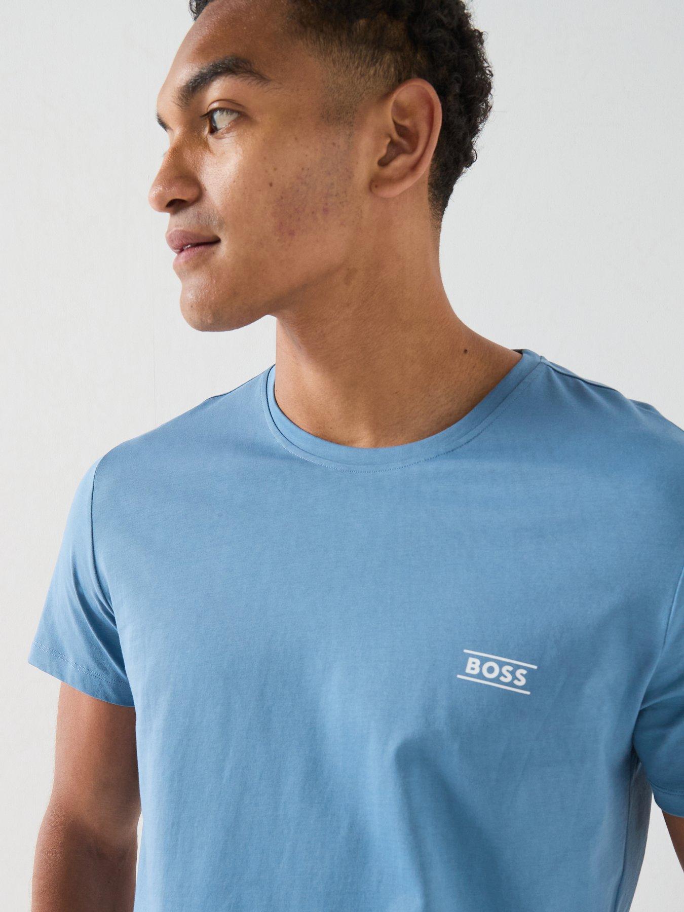 Image 4 of 5 of BOSS Bodywear Tn365 Regular Fit Logo Lounge T-Shirt - Light Blue