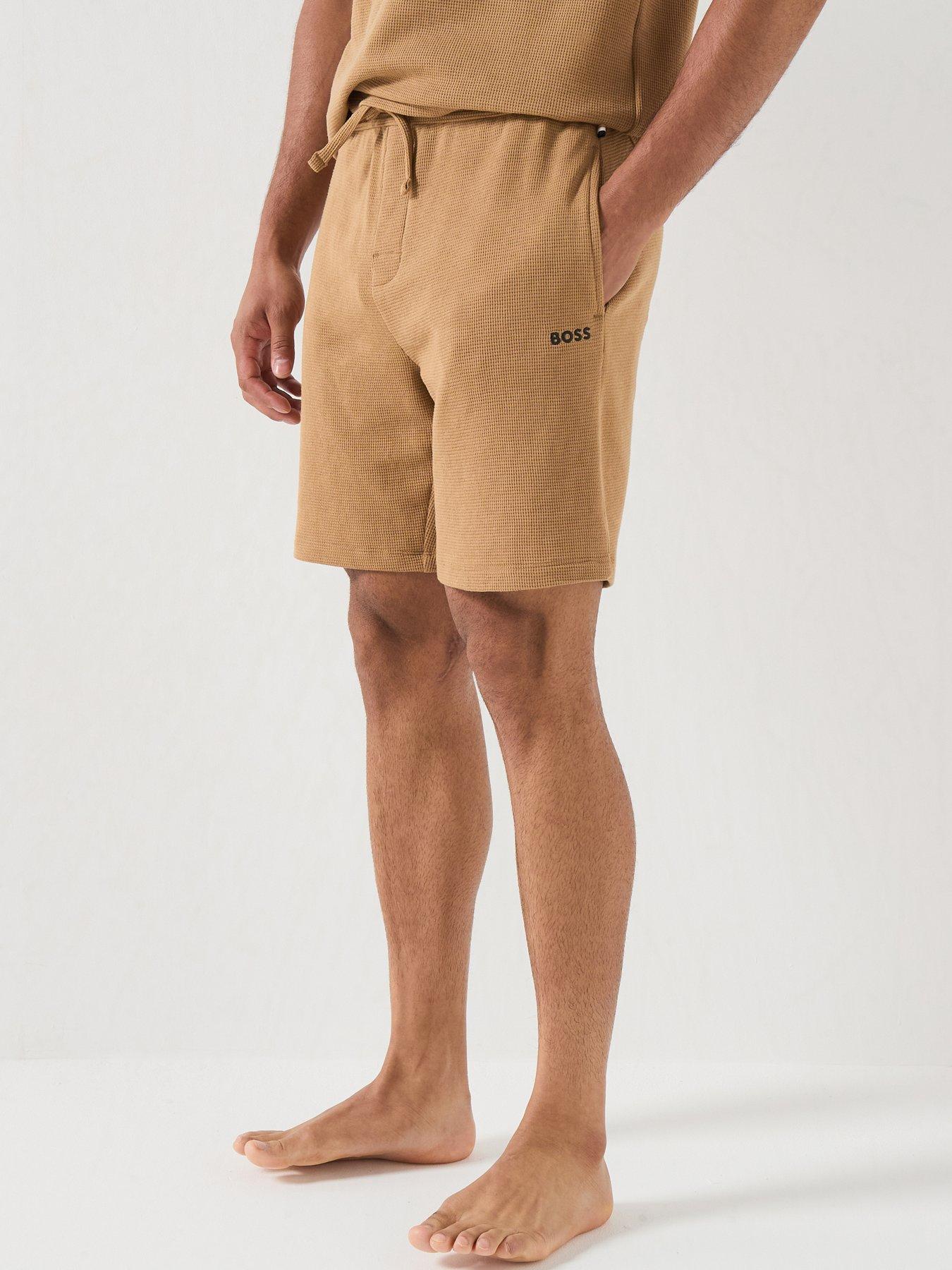 Image 1 of 5 of BOSS Waffle Loungewear Shorts - Light Beige