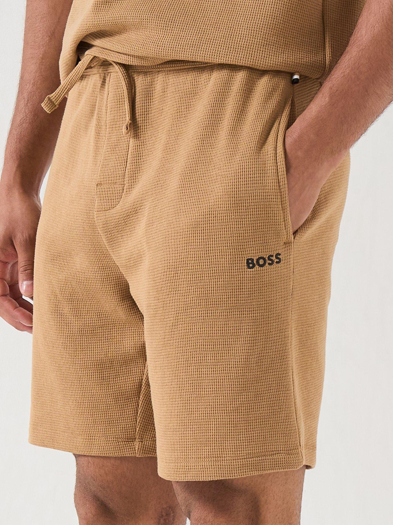 Image 4 of 5 of BOSS Waffle Loungewear Shorts - Light Beige