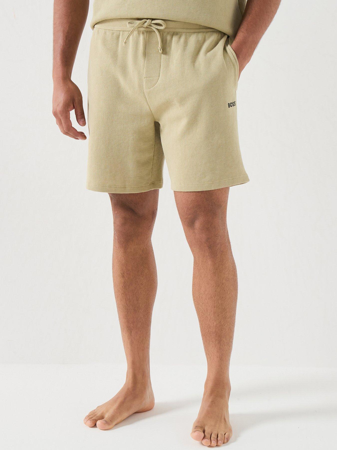 Image 1 of 5 of BOSS Waffle Loungewear Shorts - Light Green