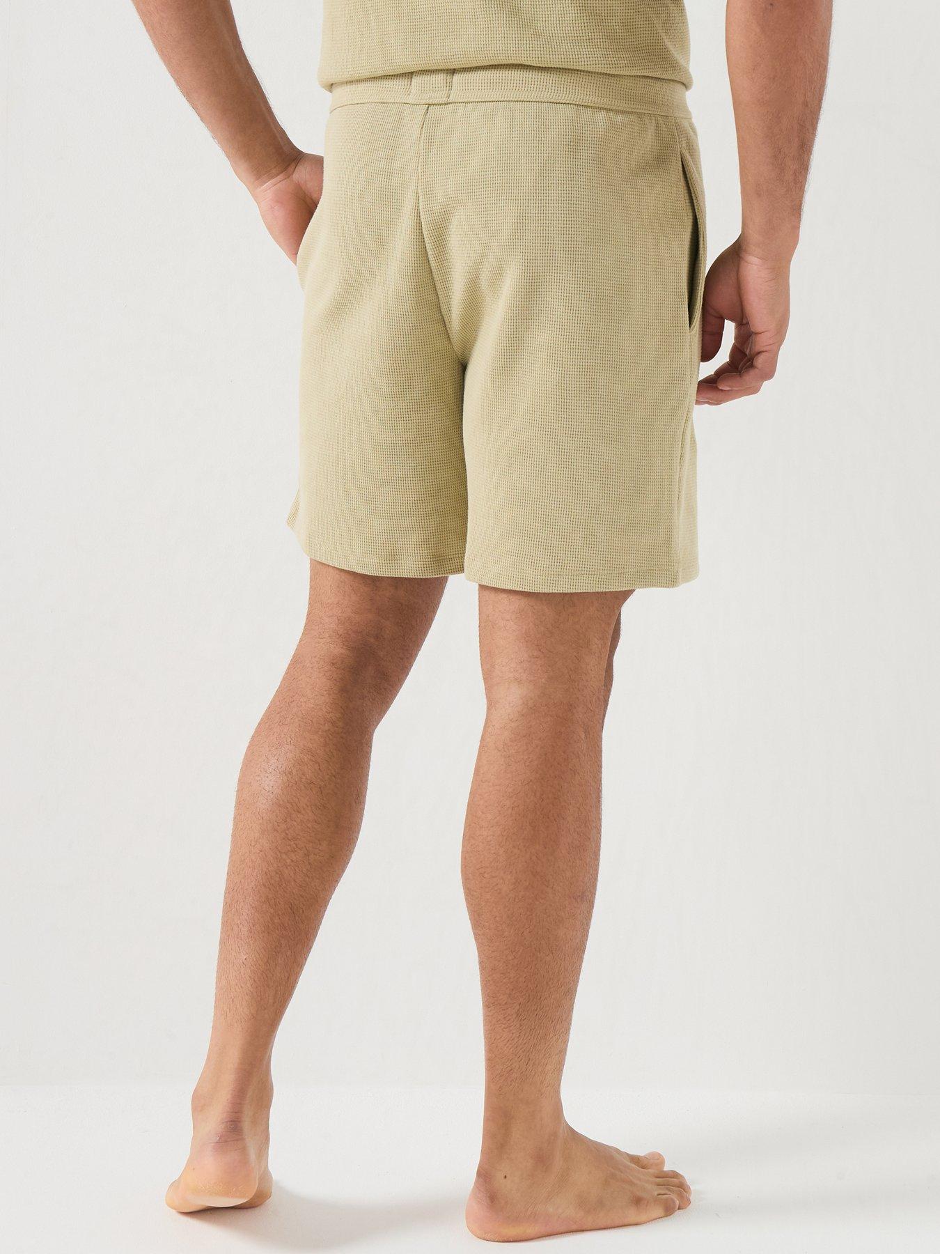 Image 2 of 5 of BOSS Waffle Loungewear Shorts - Light Green