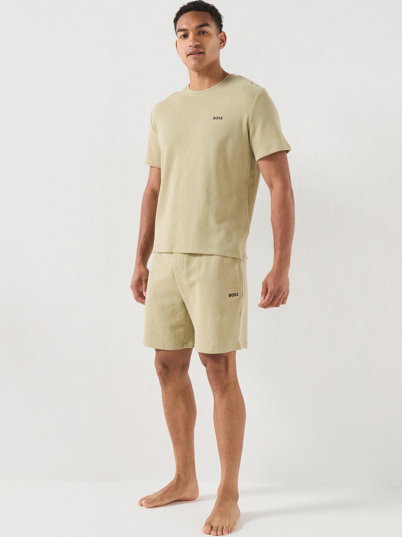 Image 5 of 5 of BOSS Waffle Loungewear Shorts - Light Green
