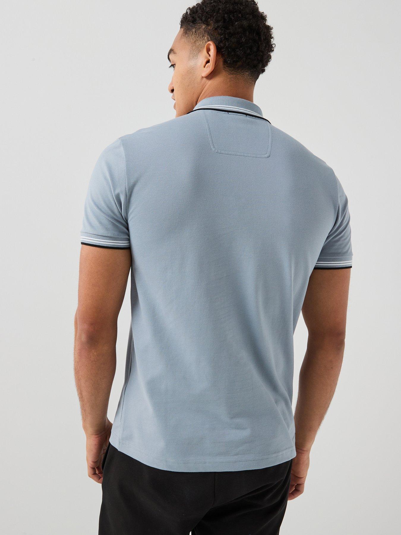 Image 2 of 4 of BOSS Paul Slim Fit Tipped Polo Shirt - Grey
