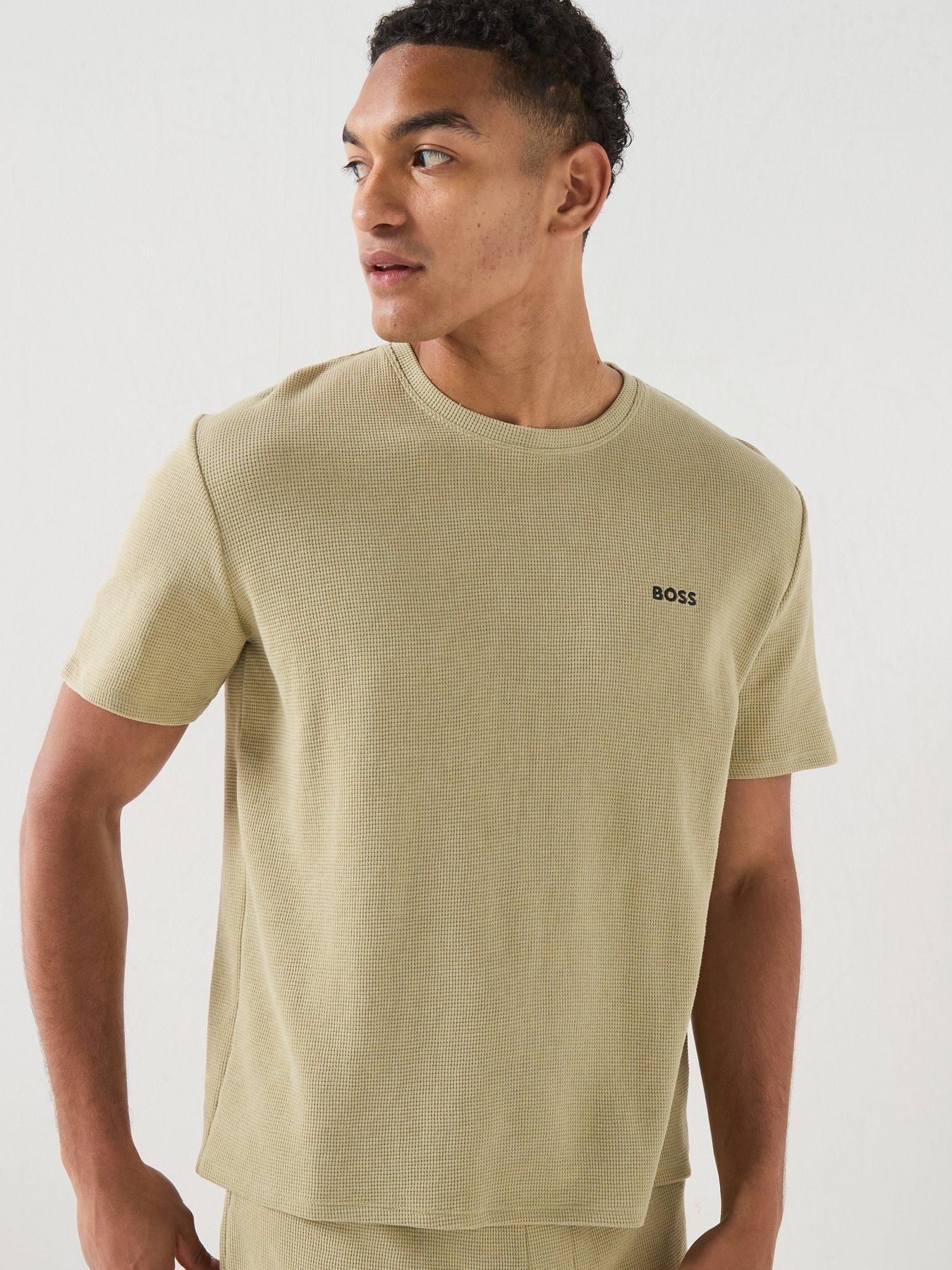 BOSS Regular Fit Waffle Loungewear T-Shirt - Light Green