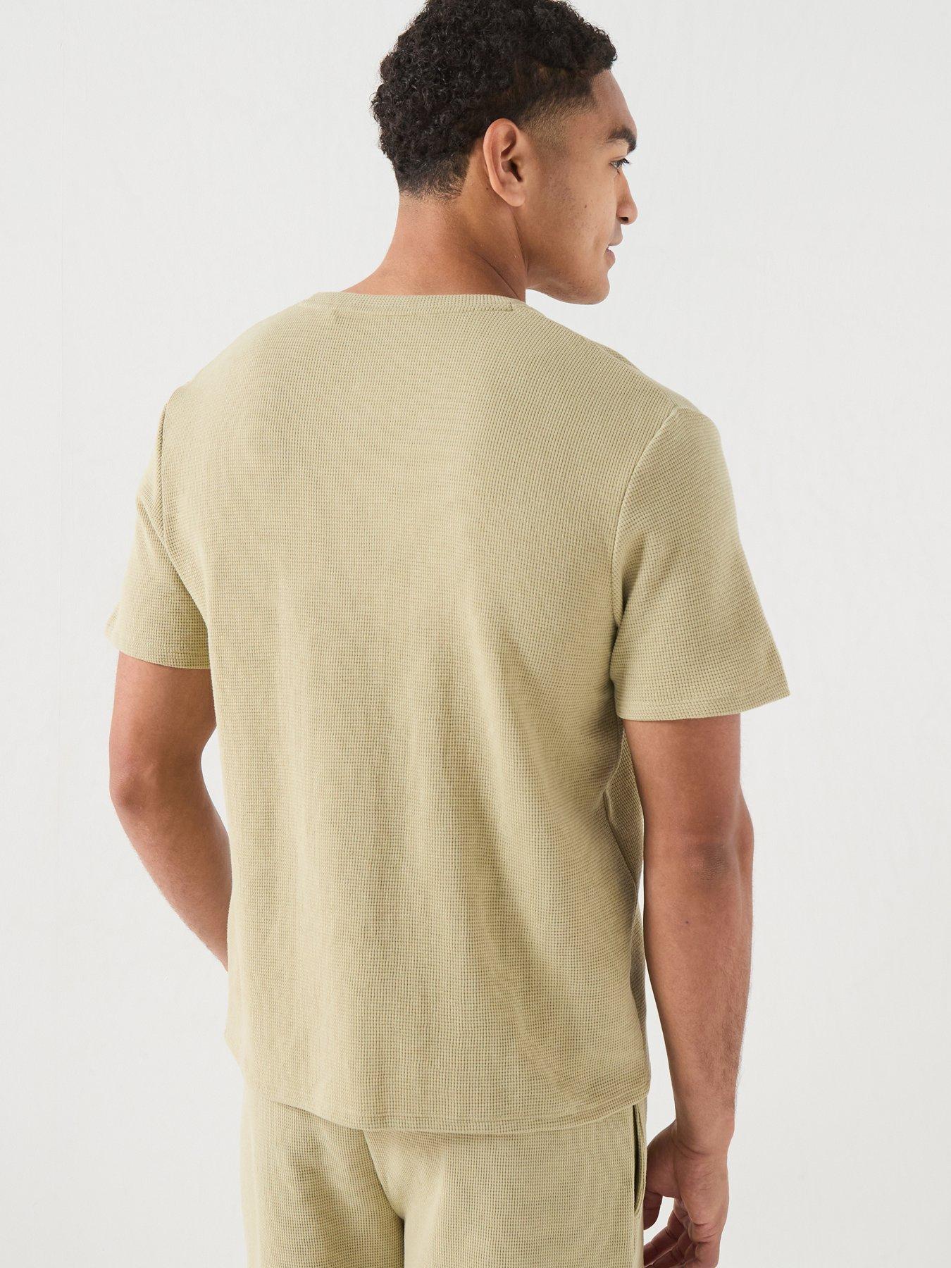 Image 2 of 5 of BOSS Regular Fit Waffle Loungewear T-Shirt - Light Green