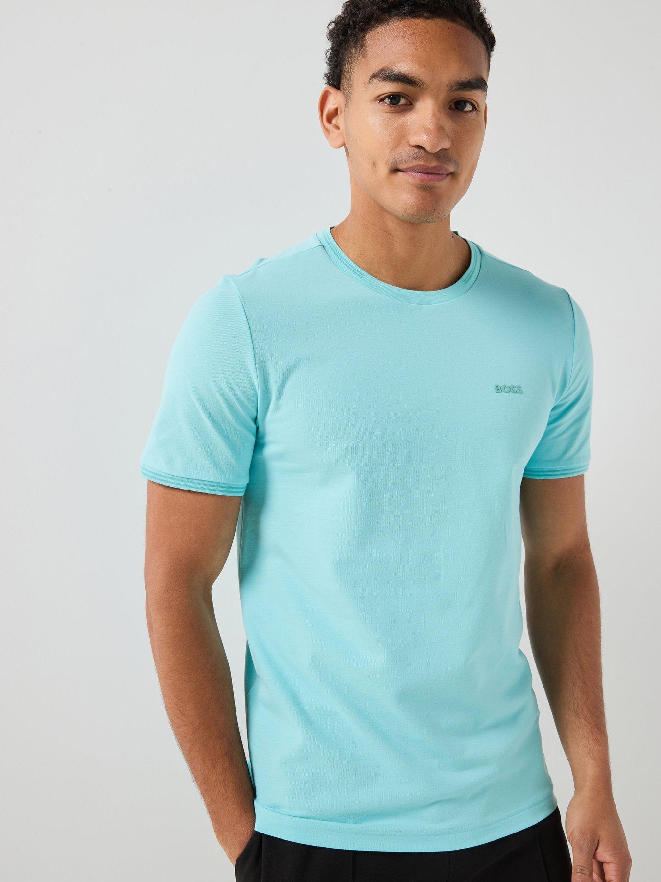 Image 1 of 4 of BOSS Regular Crew Neck Tops - Light Blue