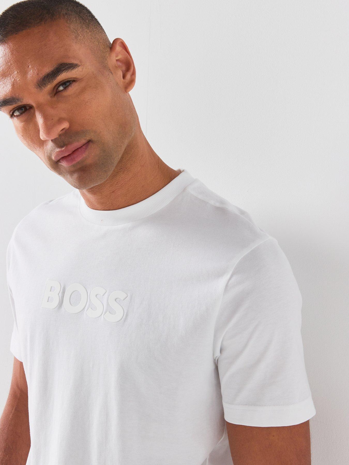 Image 4 of 5 of BOSS Tonal Logo T-Shirt - Off White