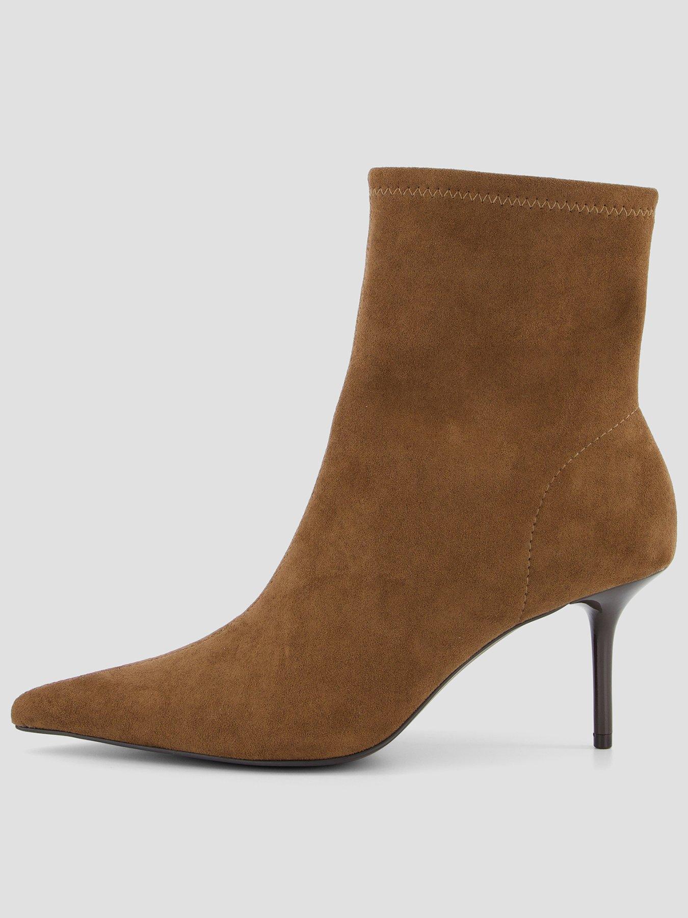 Image 1 of 7 of The Very Collection Real Suede Pointed Ankle Boot With Heel