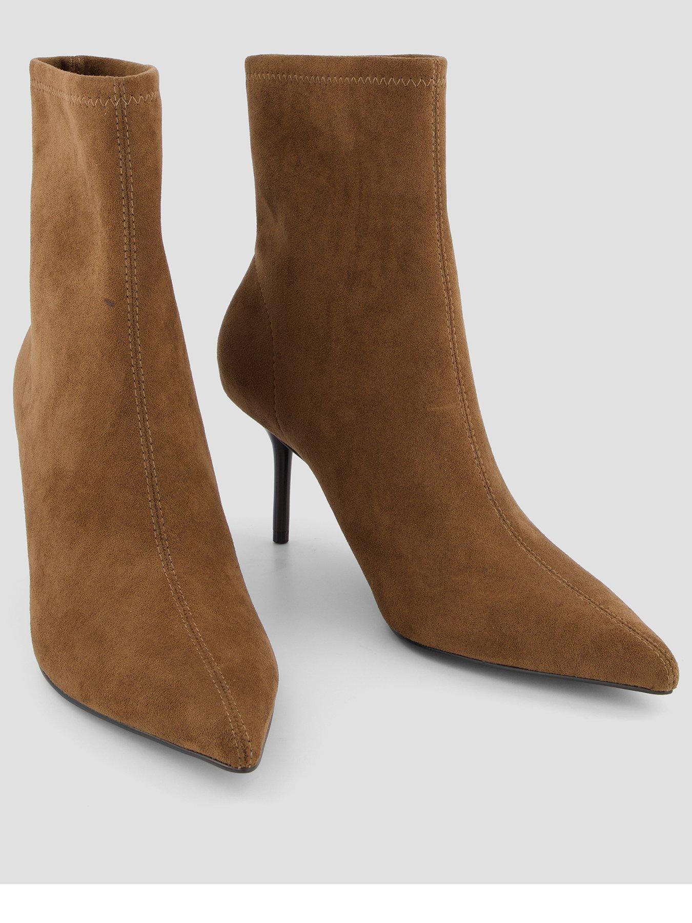 Image 3 of 7 of The Very Collection Real Suede Pointed Ankle Boot With Heel