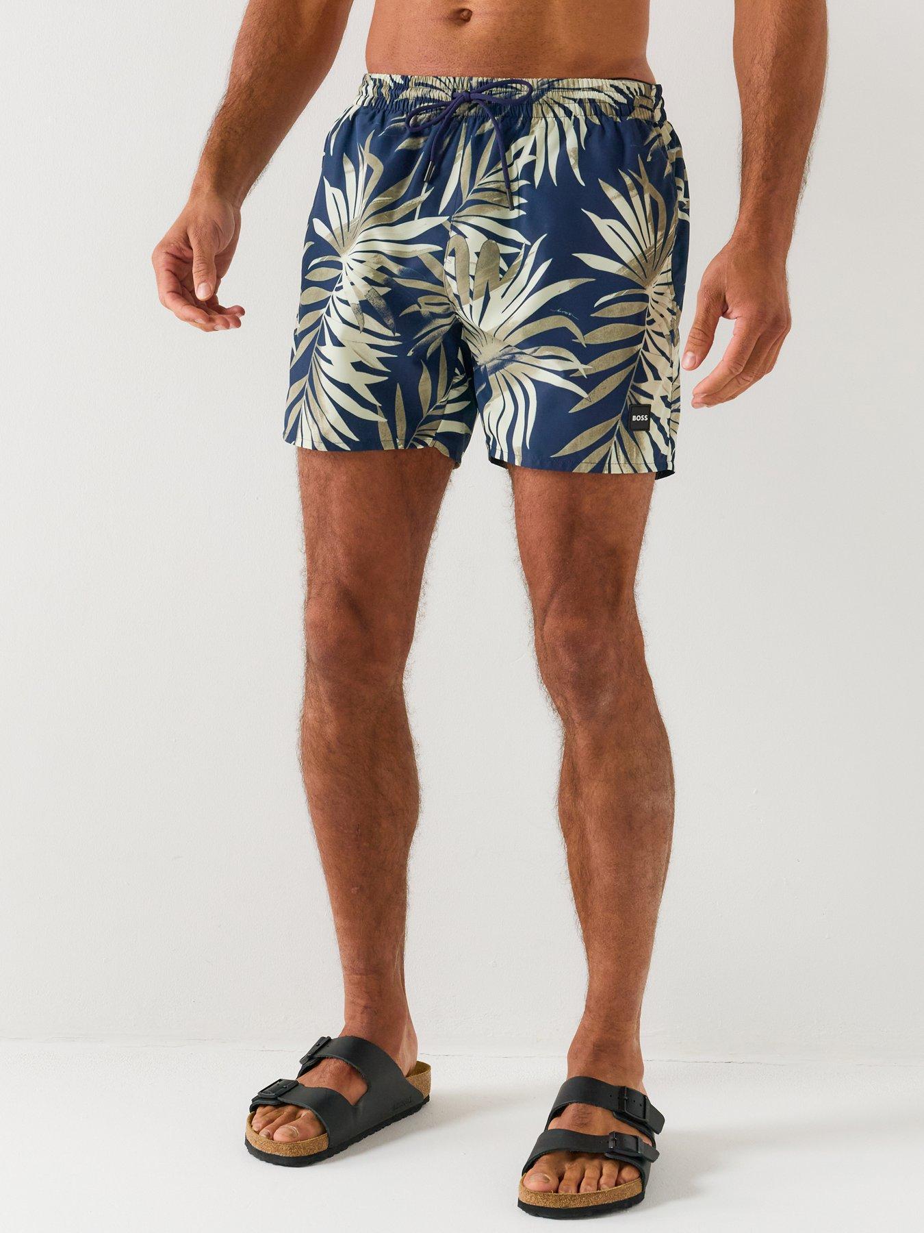 BOSS Piranha Floral Printed Swim Shorts - Black
