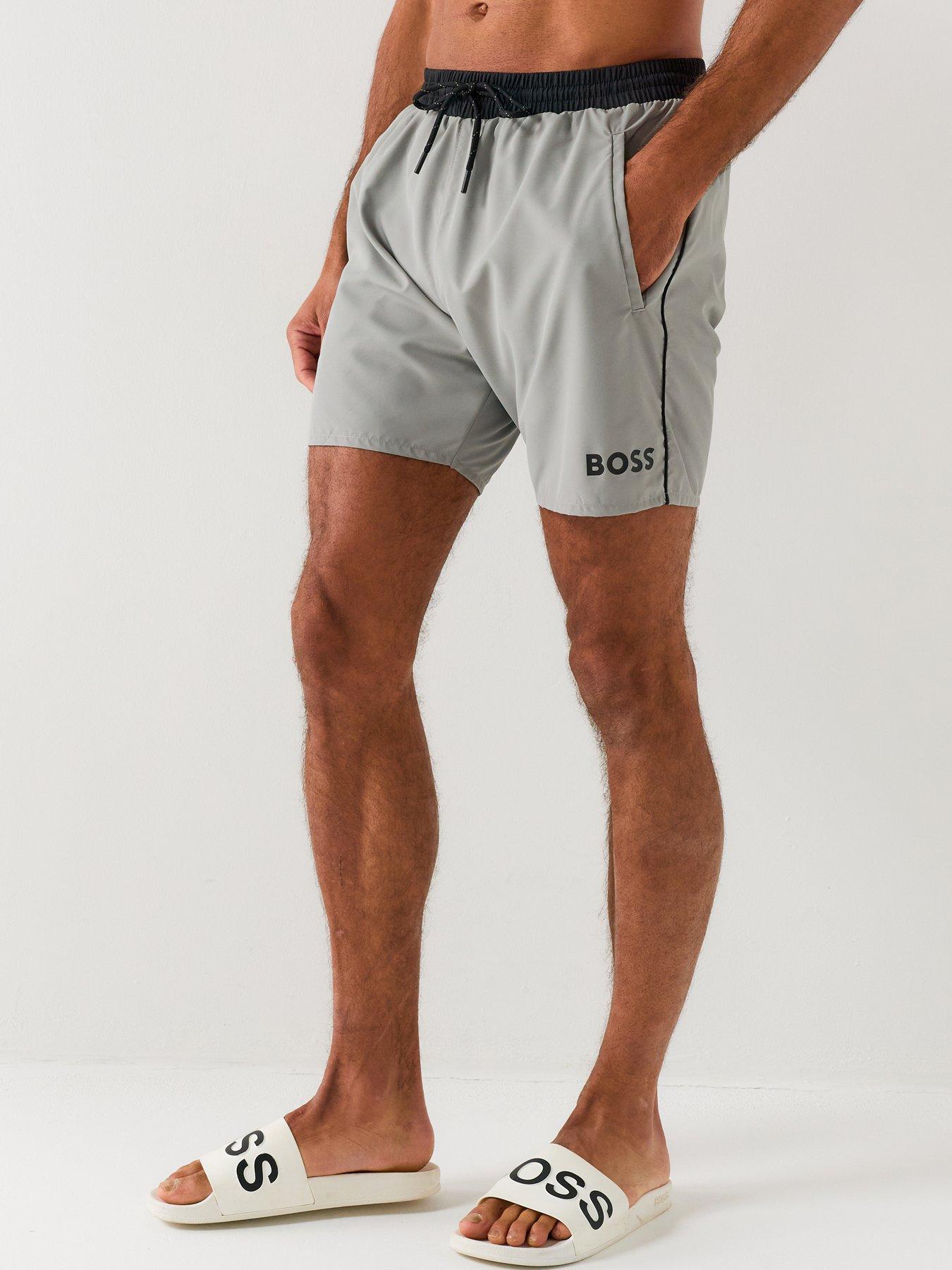 BOSS Men's Starfish Swim Shorts - Light Grey
