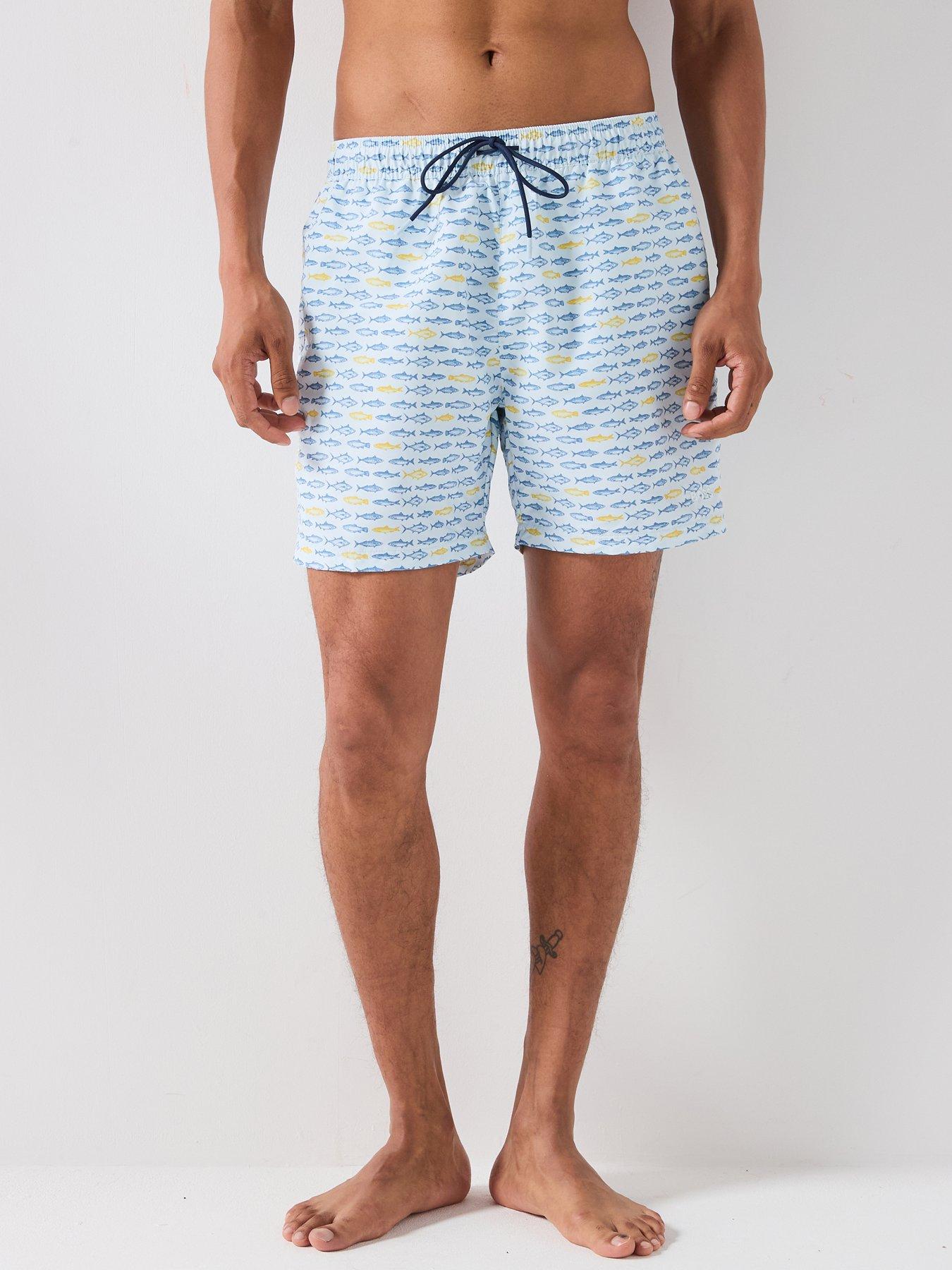 BOSS Regular Straight Graphic Shorts - Light Blue
